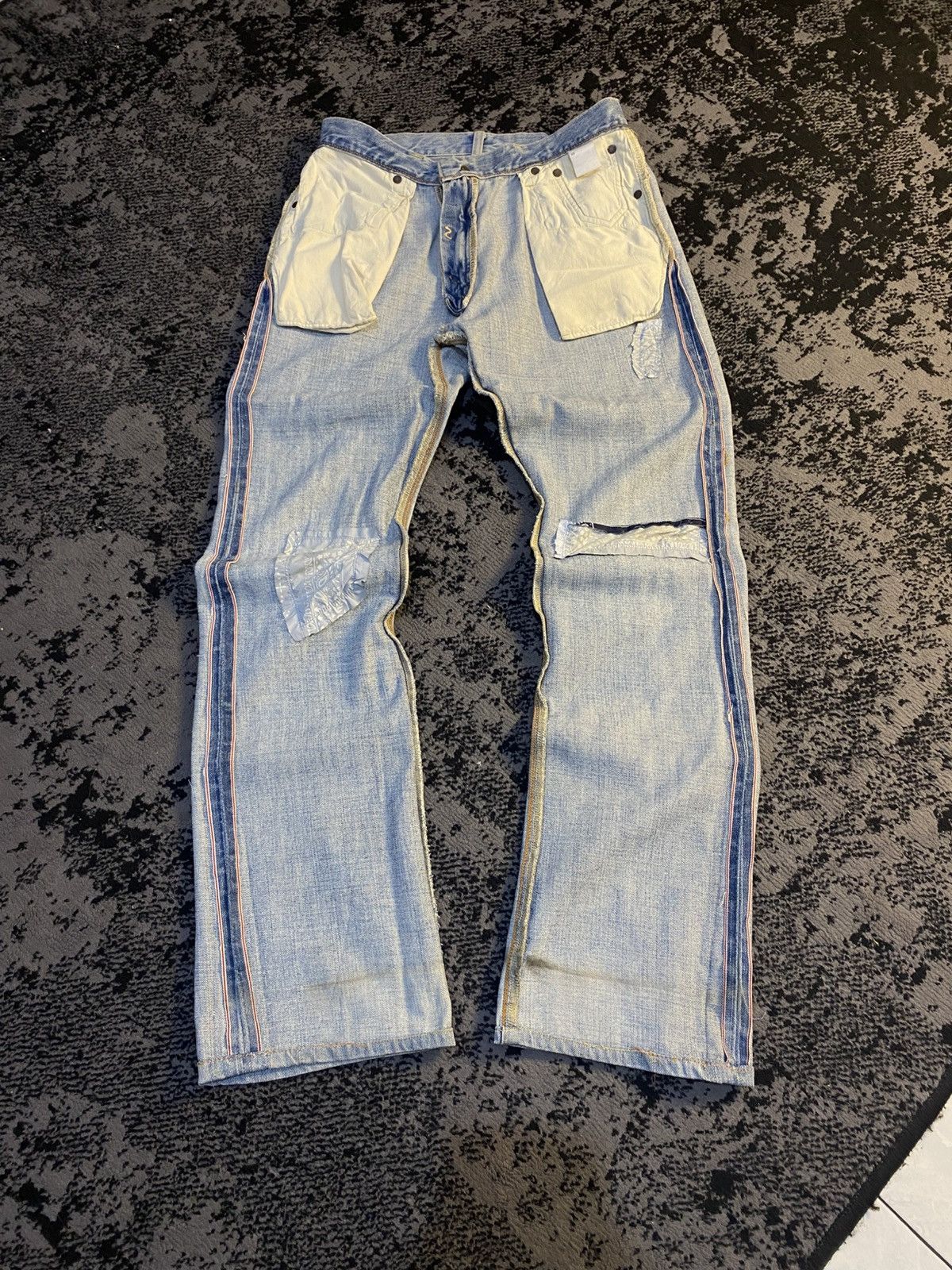 Kapital Vkei Wash Bootcut Selvedge Edwin 505 Distressed Jeans 🔥 Size US 29 - 14 Thumbnail