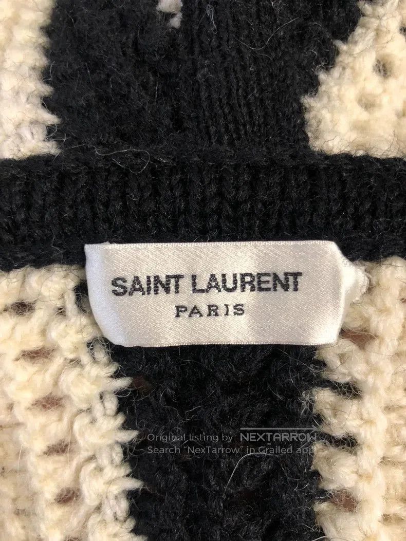 Saint Laurent Paris Saint Laurent Paris Black and white striped cardigan sweate Size US L / EU 52-54 / 3 - 6 Thumbnail