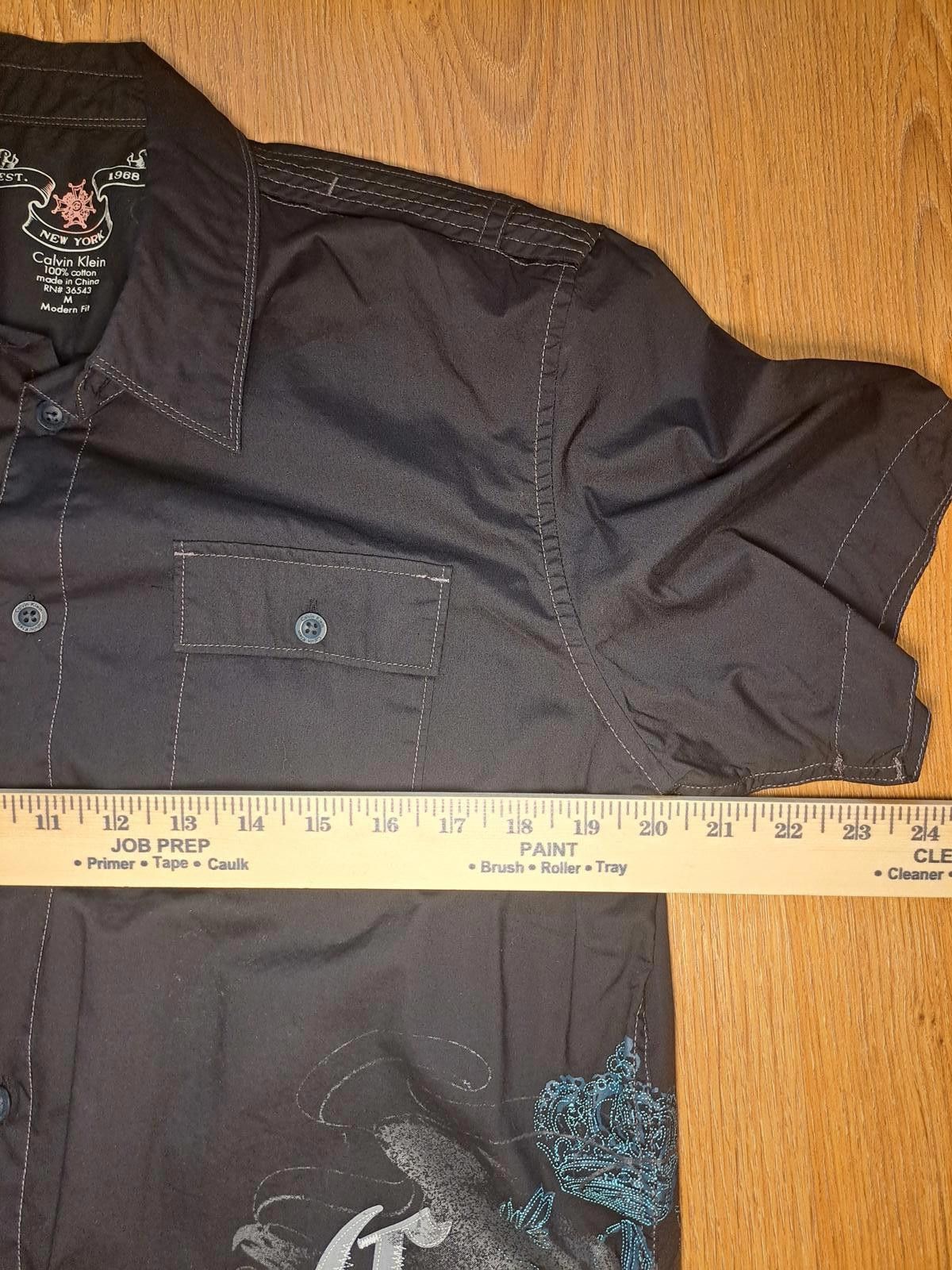 Calvin Klein Calvin Klein Button Up Shirt Mens Medium Black Cotton Size US M / EU 48-50 / 2 - 8 Thumbnail