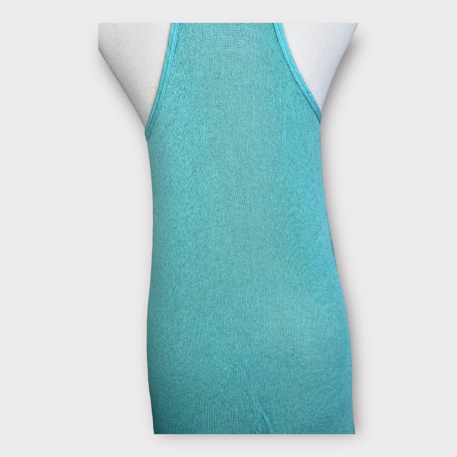Nordstrom Soprano | Aqua Hi-low Jersey Front Knit Back Tank Top Size M / US 6-8 / IT 42-44 - 7 Thumbnail