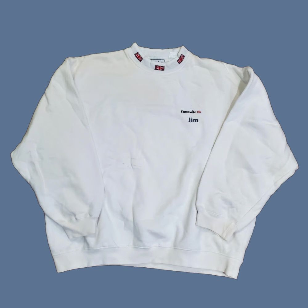 Reebok VINTAGE Reebok Classic Sweatshirt Mens Large White Crewneck Jim Embroidered Logo Front Size US XL / EU 56 / 4 - 1 Thumbnail