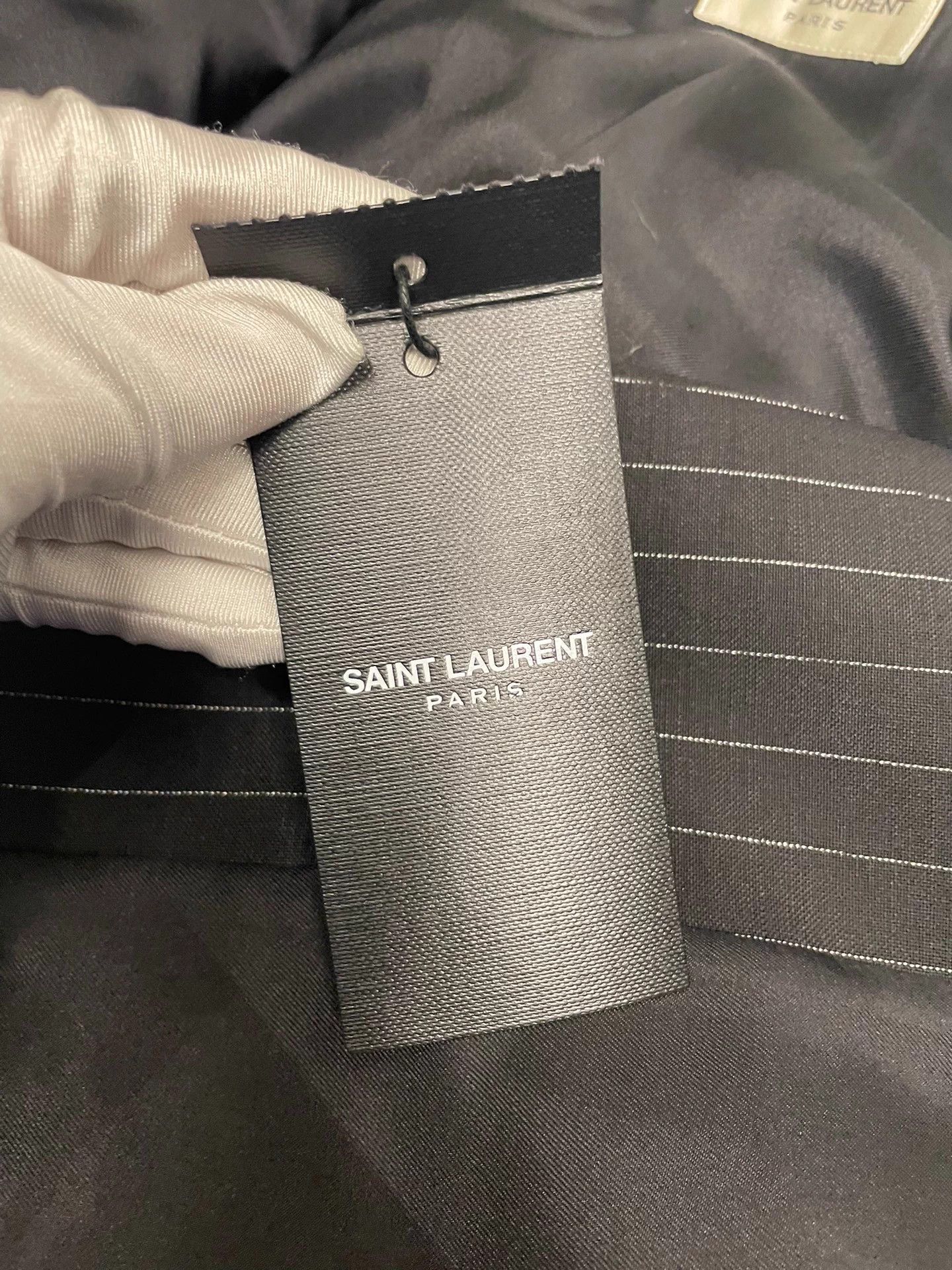 Saint Laurent Paris YSL/SLP black stripe mohair wool blazer 36 Size XS / US 0-2 / IT 36-38 - 7 Thumbnail