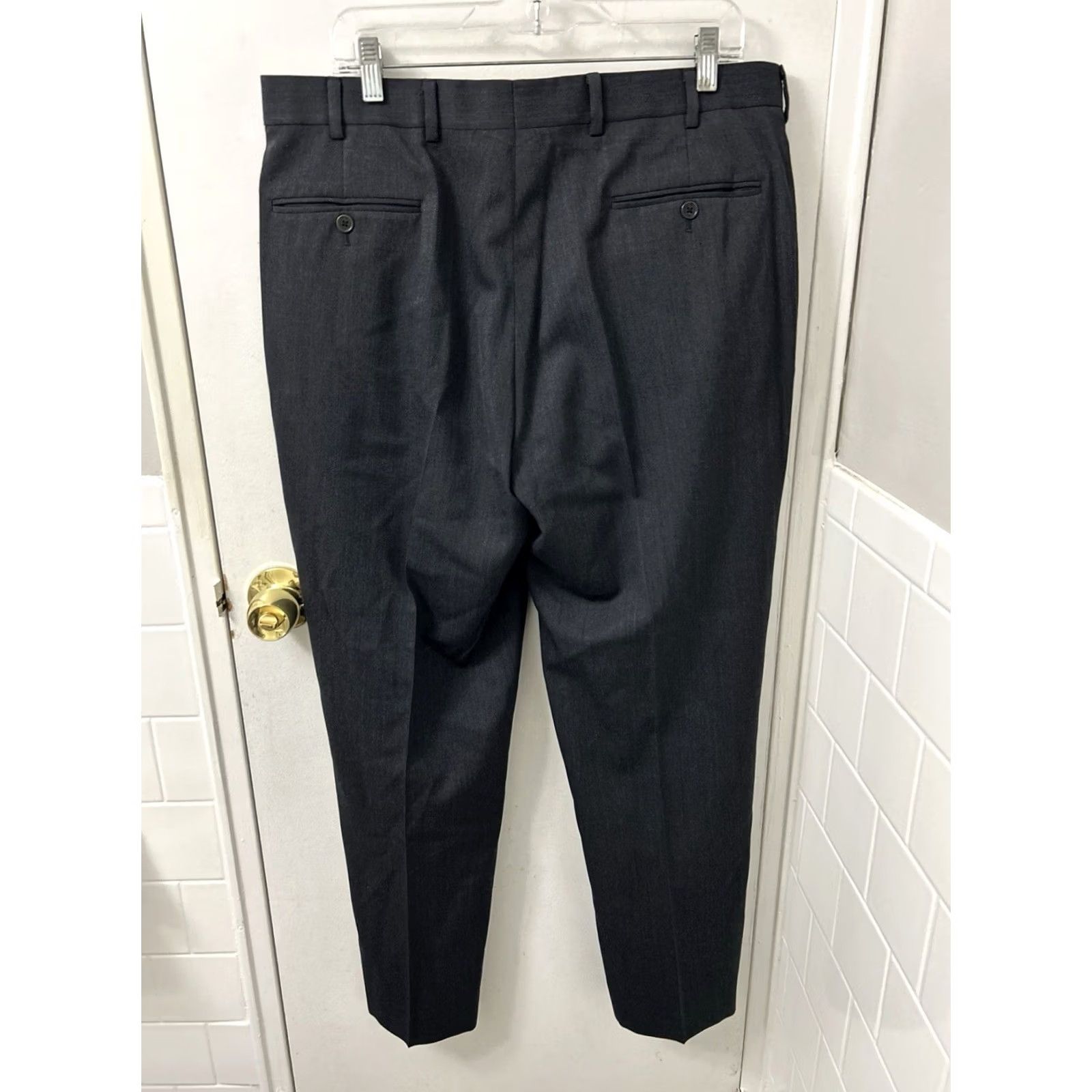 Brooks Brothers Brooks Brothers Dress Mens 37 Gray Madison Pants 37x31 Charcoal Wool Trousers Size US 37 - 6 Thumbnail
