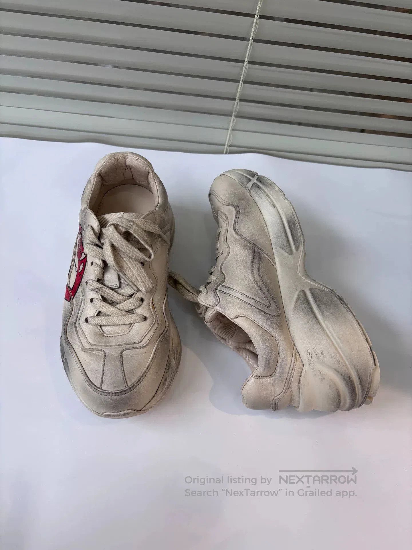 Gucci Gucci Lips Print Distressed Dad Shoes. Size US 5.5 / IT 35.5 - 3 Thumbnail