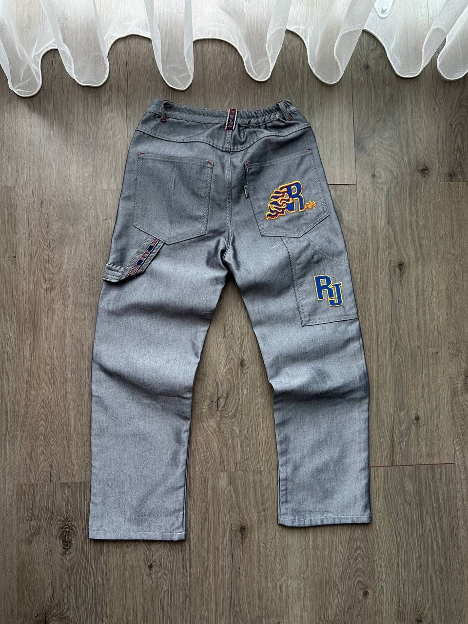 Japanese Brand × Vintage Vintage Y2K Wide Leg Rap Gray Big Logo Pants Size US 30 / EU 46 - 4 Thumbnail