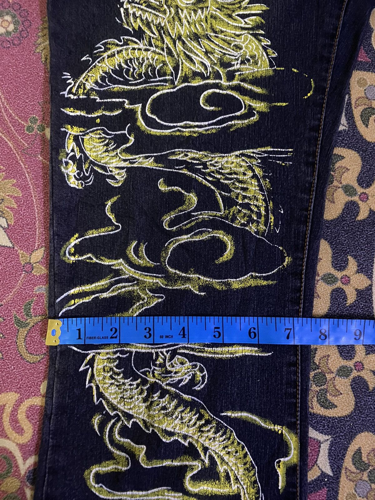 Japanese Brand 🔥FLARE🔥Japanese Brand Aoma Jeans Sukajan Dragon Style Denim Size US 29 - 16 Thumbnail