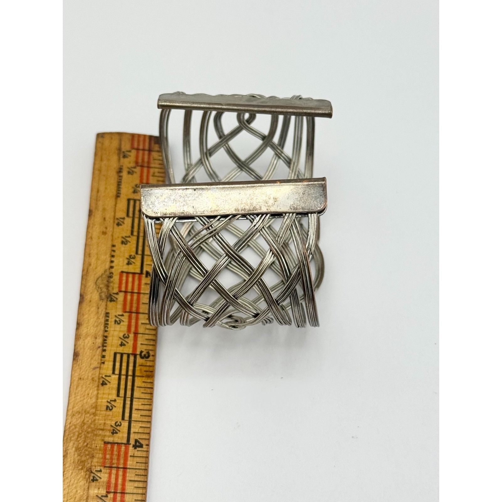 Vintage Vintage woven metal cuff bracelet Size ONE SIZE - 5 Thumbnail