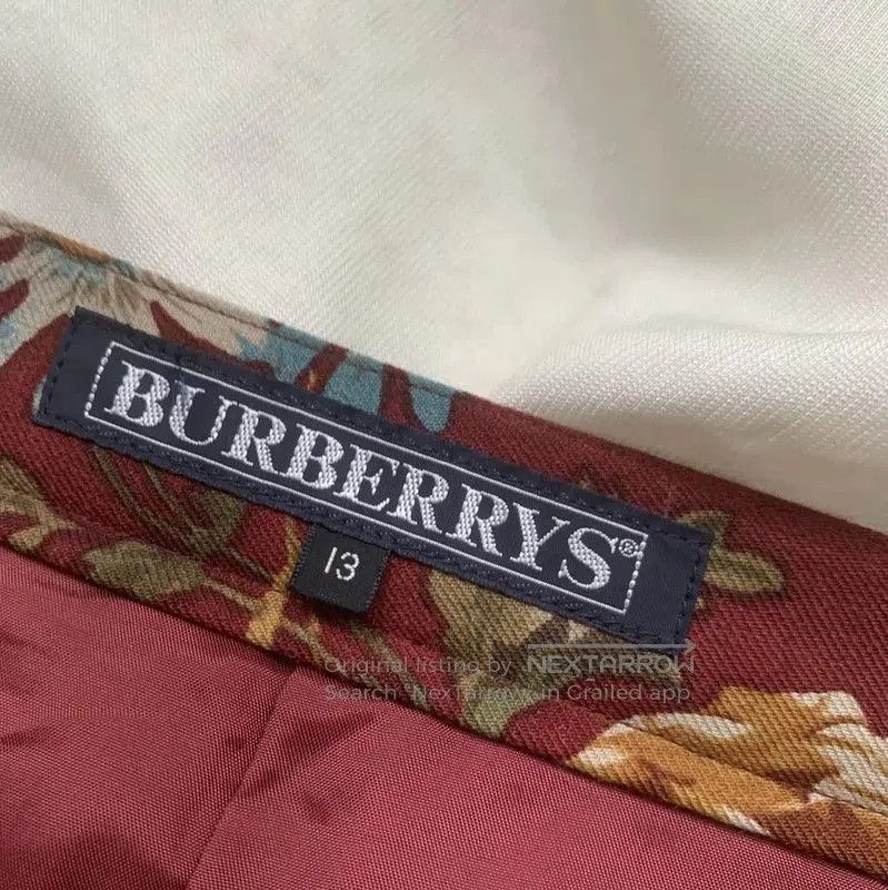 Burberry Burberry Red Floral Wool Skirt. Size 23" - 3 Thumbnail