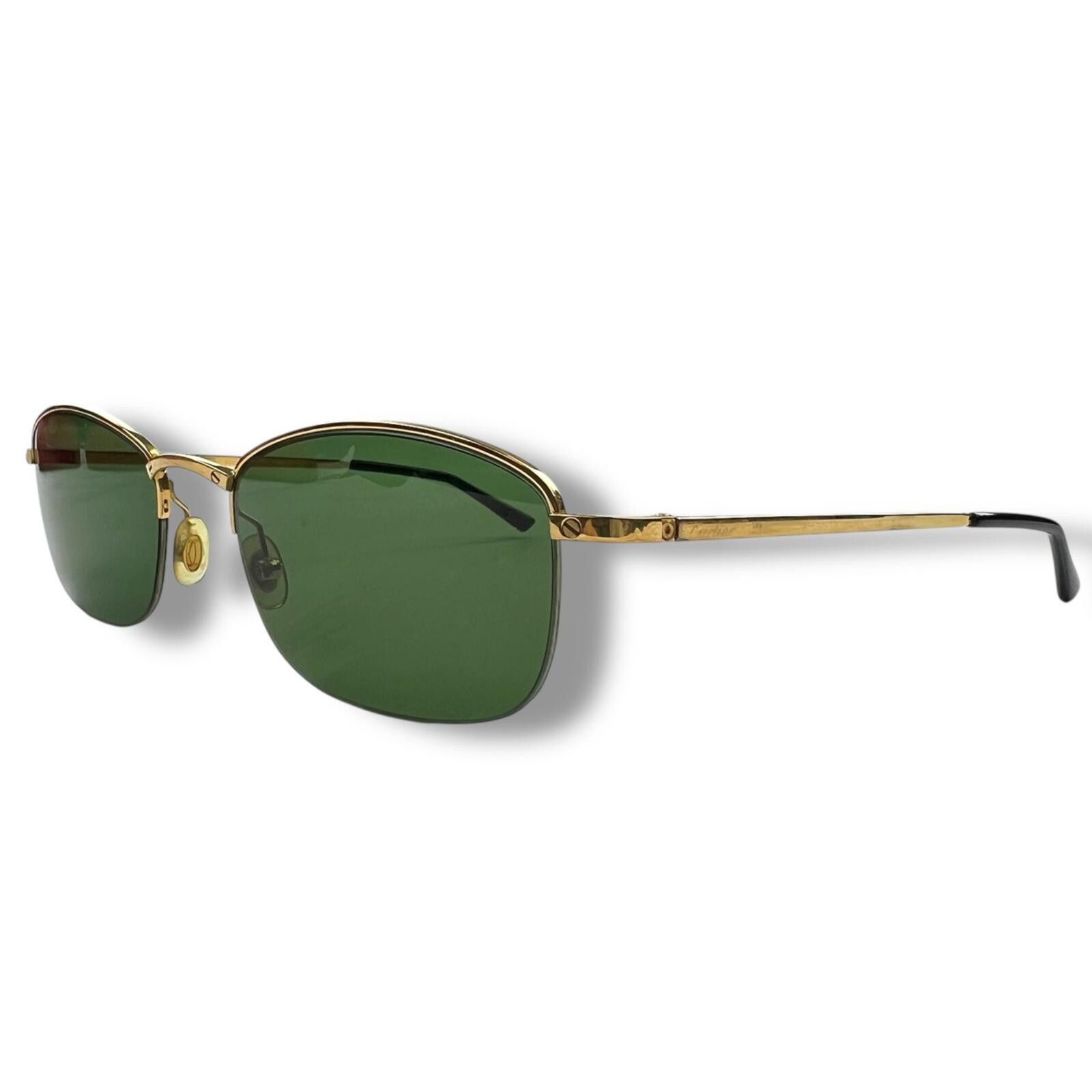 Cartier Cartier Gold Plated Half Rim Sunglasses w/ Custom Lenses Size ONE SIZE - 1 Thumbnail