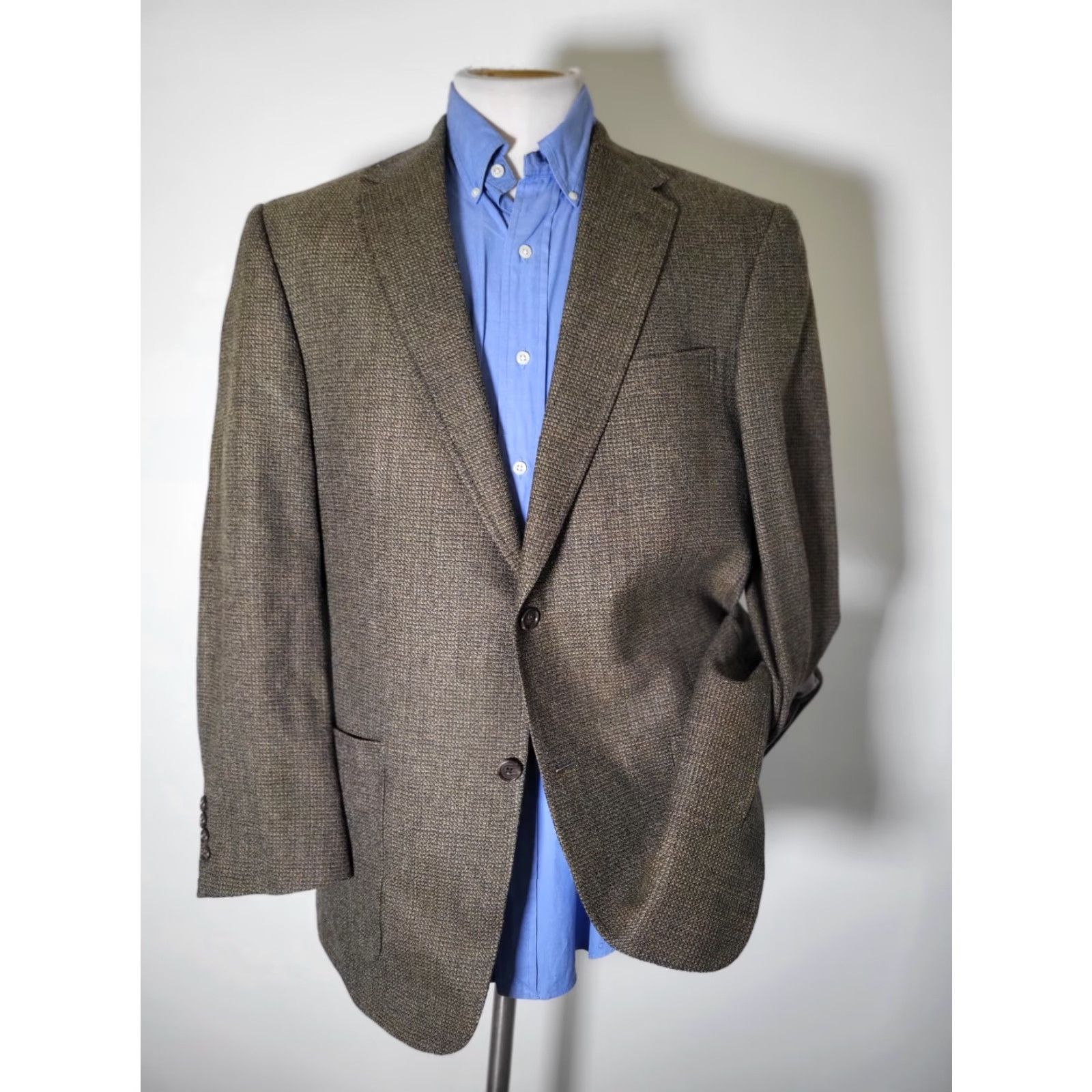 Hart Schaffner Marx Hart Schaffner Marx GUSSET Tweed Blazer Coat Jacket 42R Men Wool Check Single-Breasted 2-Button Notch Lapel Regular Size 42R - 3 Thumbnail
