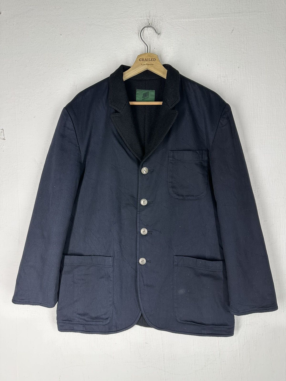 image of Jean Paul Gaultier VTG Junior Gaultier Jpg Outer Material Cotton Coat Jacket in Blue (Size Large)