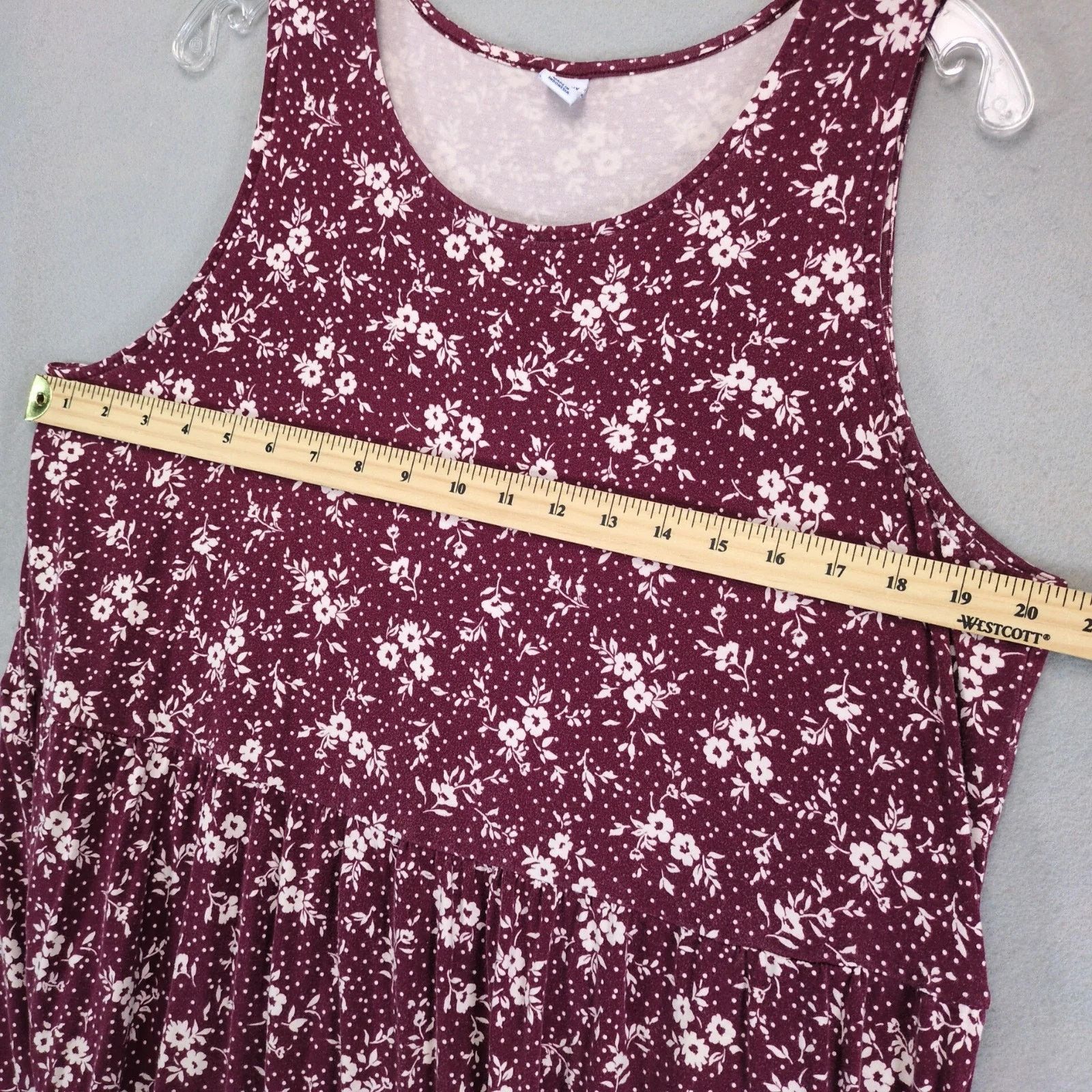 Old Navy Old Navy Burgundy Floral Tank Dress Sz XL Stretch Flowy Size XL / US 12-14 / IT 48-50 - 5 Thumbnail