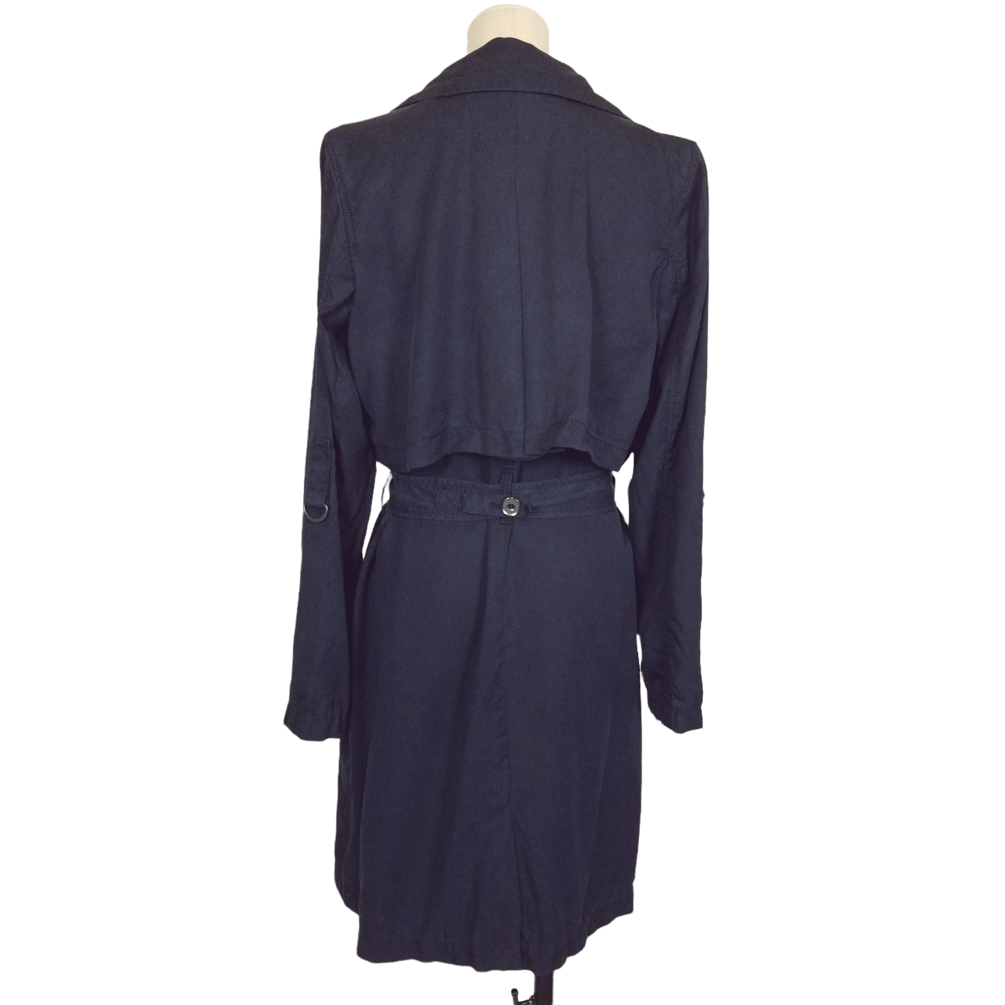 7 For All Mankind Soft Drape Sand Washed Tencel Single Breasted Trench Coat Size M / US 6-8 / IT 42-44 - 4 Thumbnail
