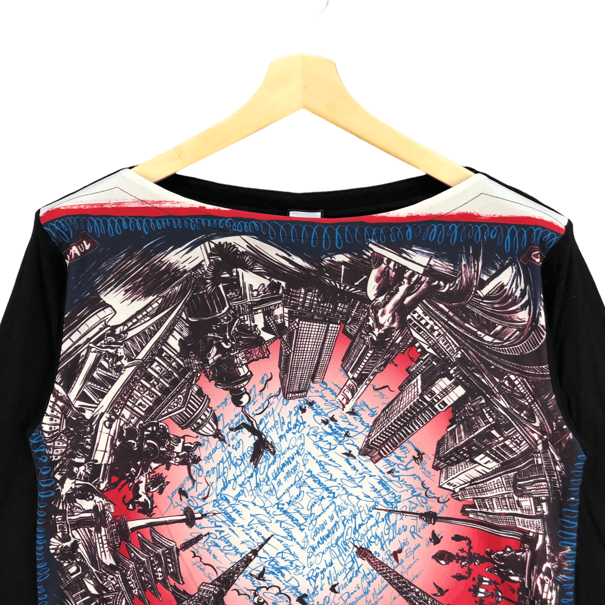Jean Paul Gaultier JPG TOKYO PARIS CITY LONG SLEEVE GRAPHIC TEES #6015-218 Size XS / US 0-2 / IT 36-38 - 2 Thumbnail