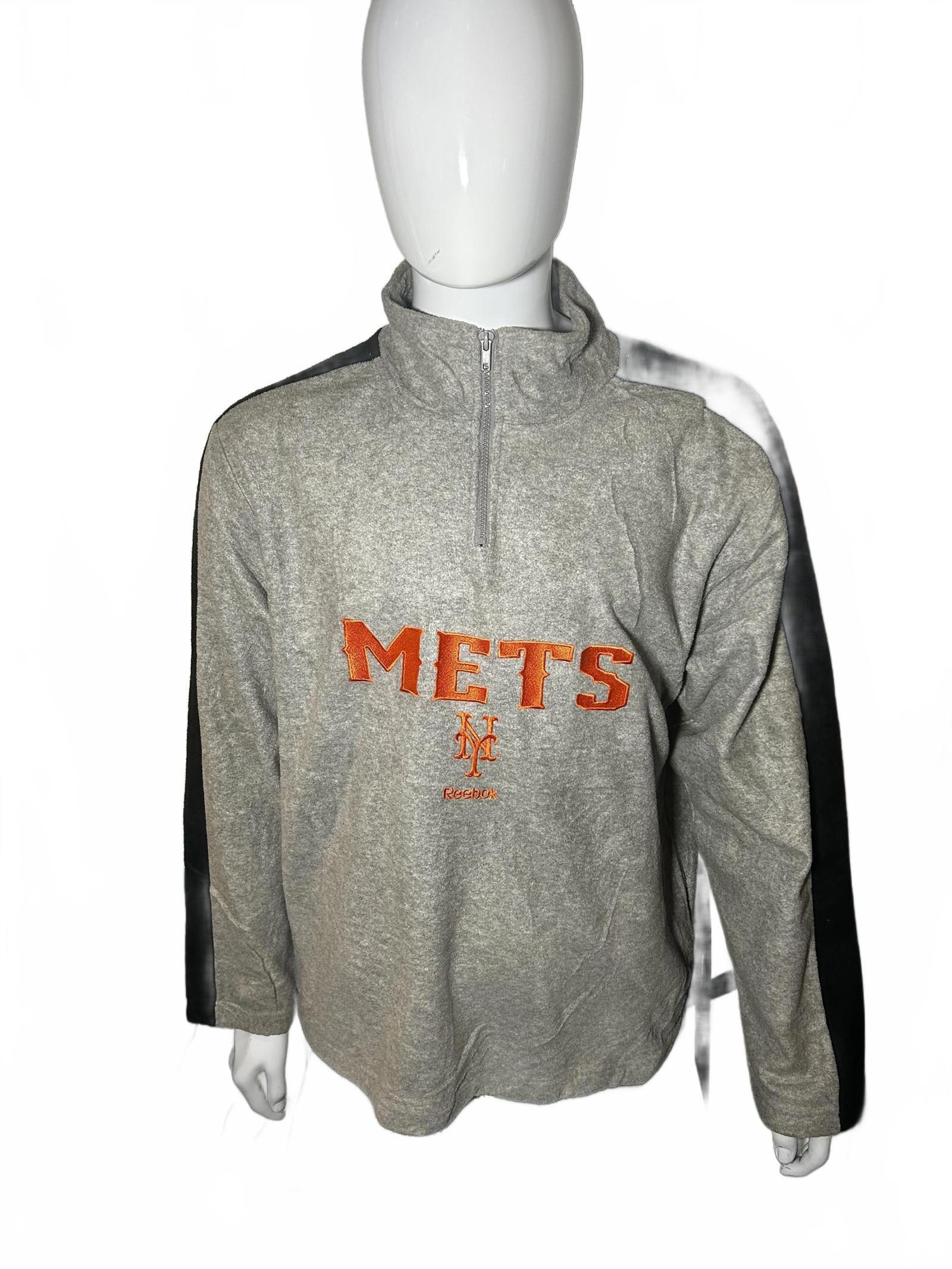 Reebok Reebok New York Mets Quarter-Zip Pullover Sweatshirt - Gray Size US L / EU 52-54 / 3 - 1 Thumbnail