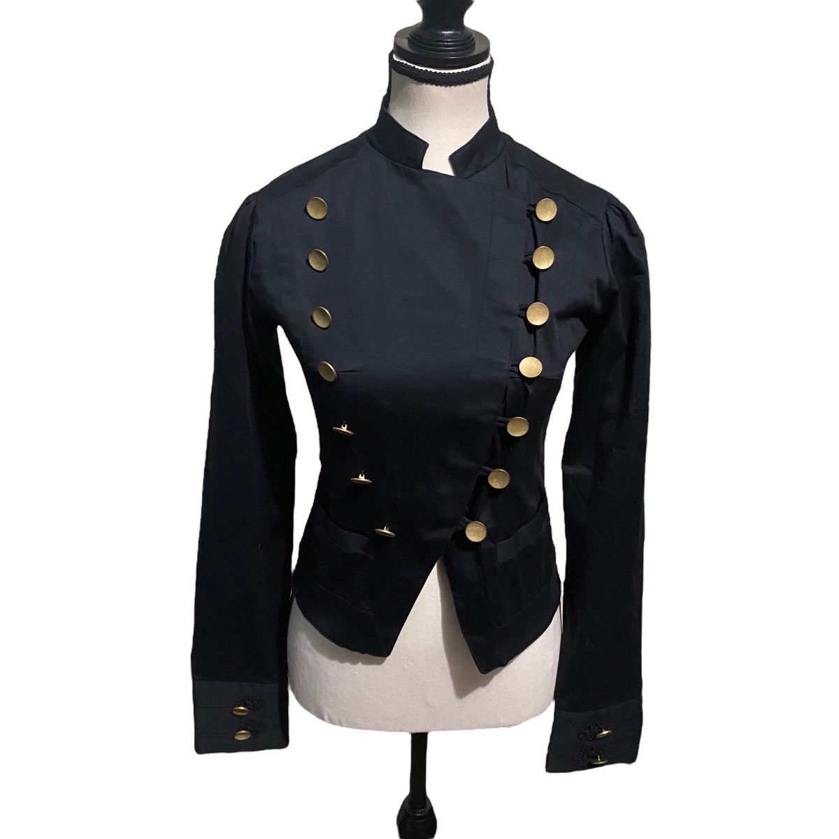 image of Vintage Black Double Breasted Coat ⋆｡‧₊°♱༺, Women's (Size Small)