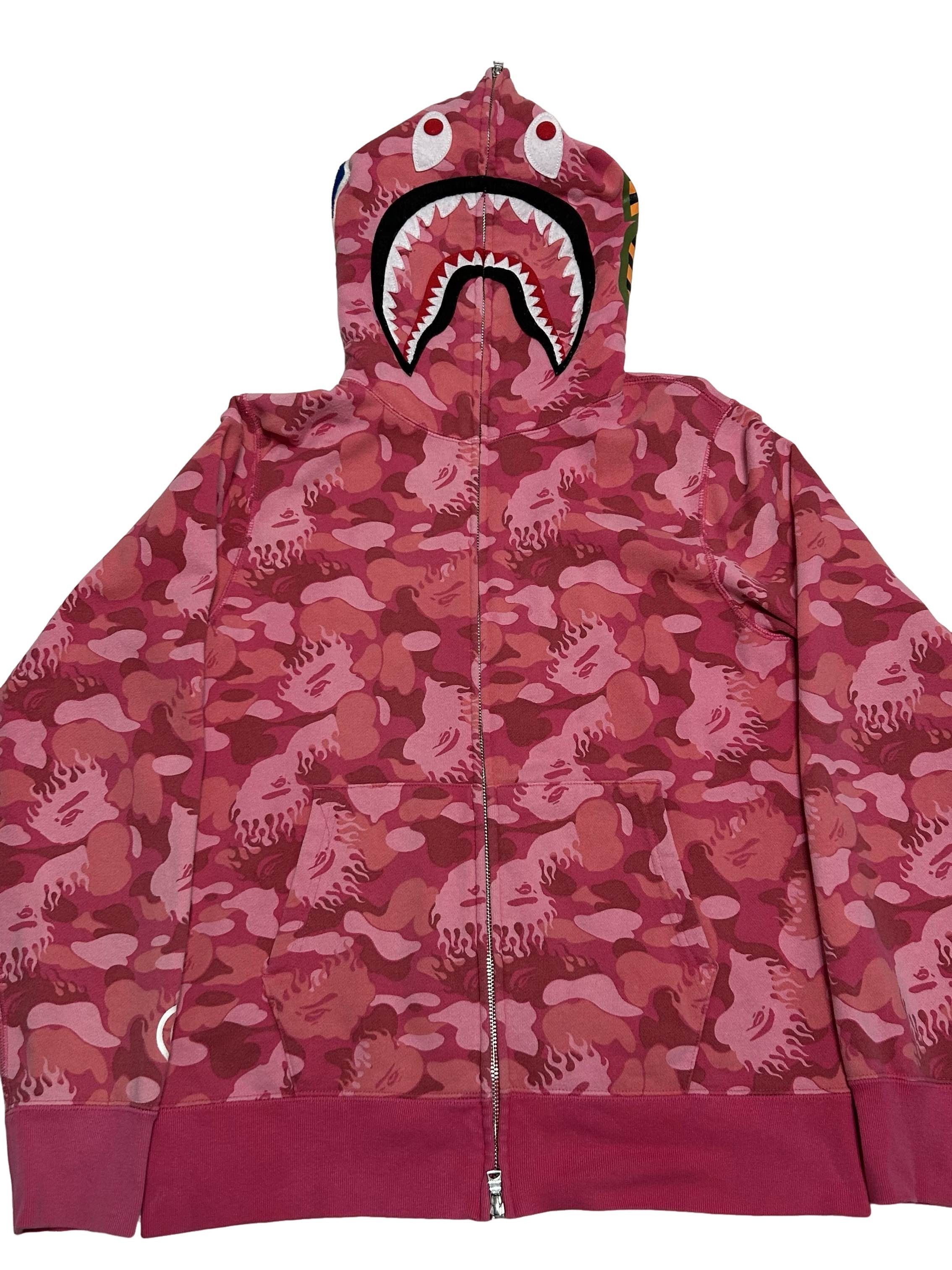 Bape Bape a bathing ape swarovski rhinestone camo pink hoodie