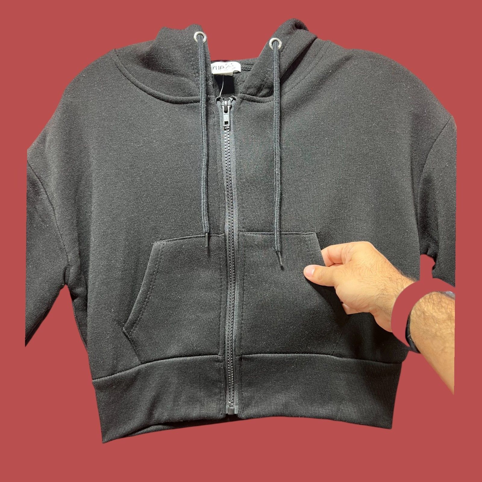 rue21 Rue 21 - Women's Long Sleeve Hooded Sweatshirt - Black - Ext Size XS / US 0-2 / IT 36-38 - 11 Thumbnail