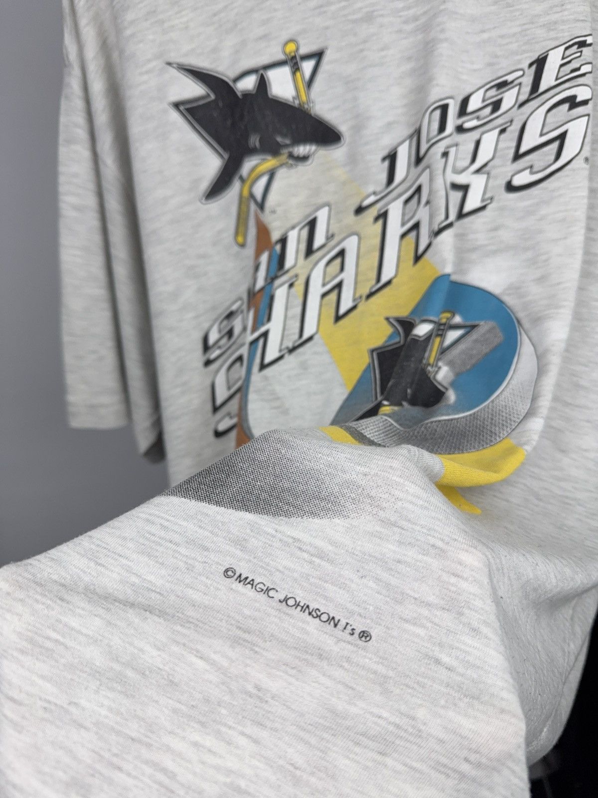 NHL Retro Vintage 1994 San Jose Sharks NHL Graphic T-Shirt USA Size US L / EU 52-54 / 3 - 9 Thumbnail