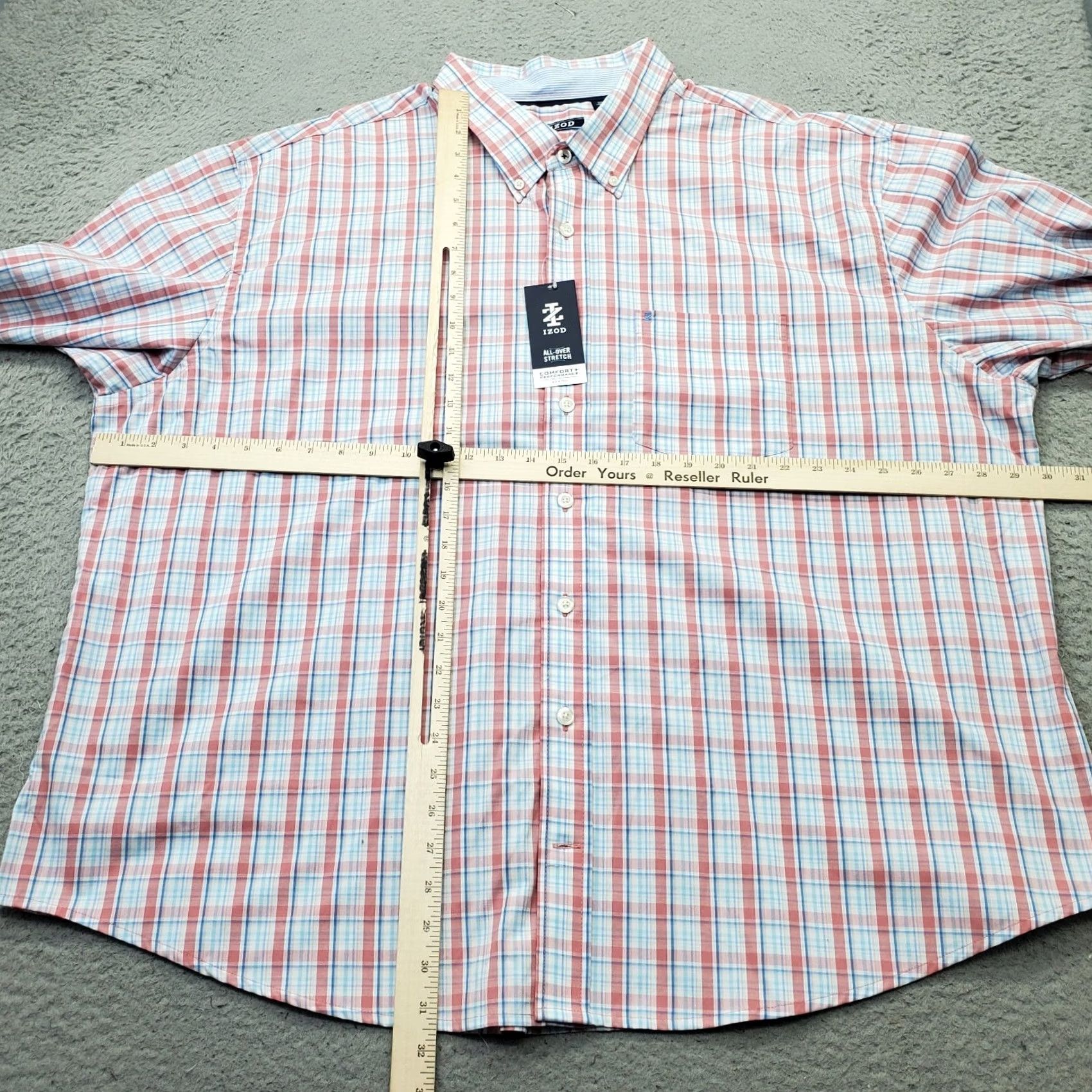 Izod IZOD Men's Shirt 3XB Big & Tall Plaid Button-Down Multi Color Comfort Stretch Casual Size US XXL / EU 58 / 5 - 3 Thumbnail