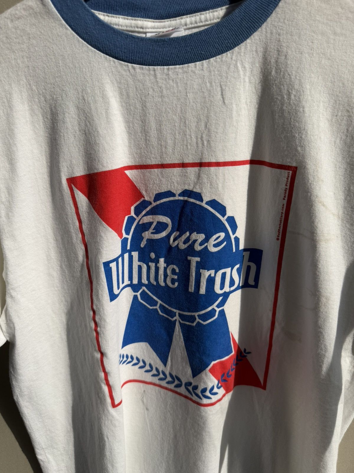 Vintage Vintage Anvil “Pure White Trash” Ringer T-Shirt Size US L / EU 52-54 / 3 - 2 Thumbnail