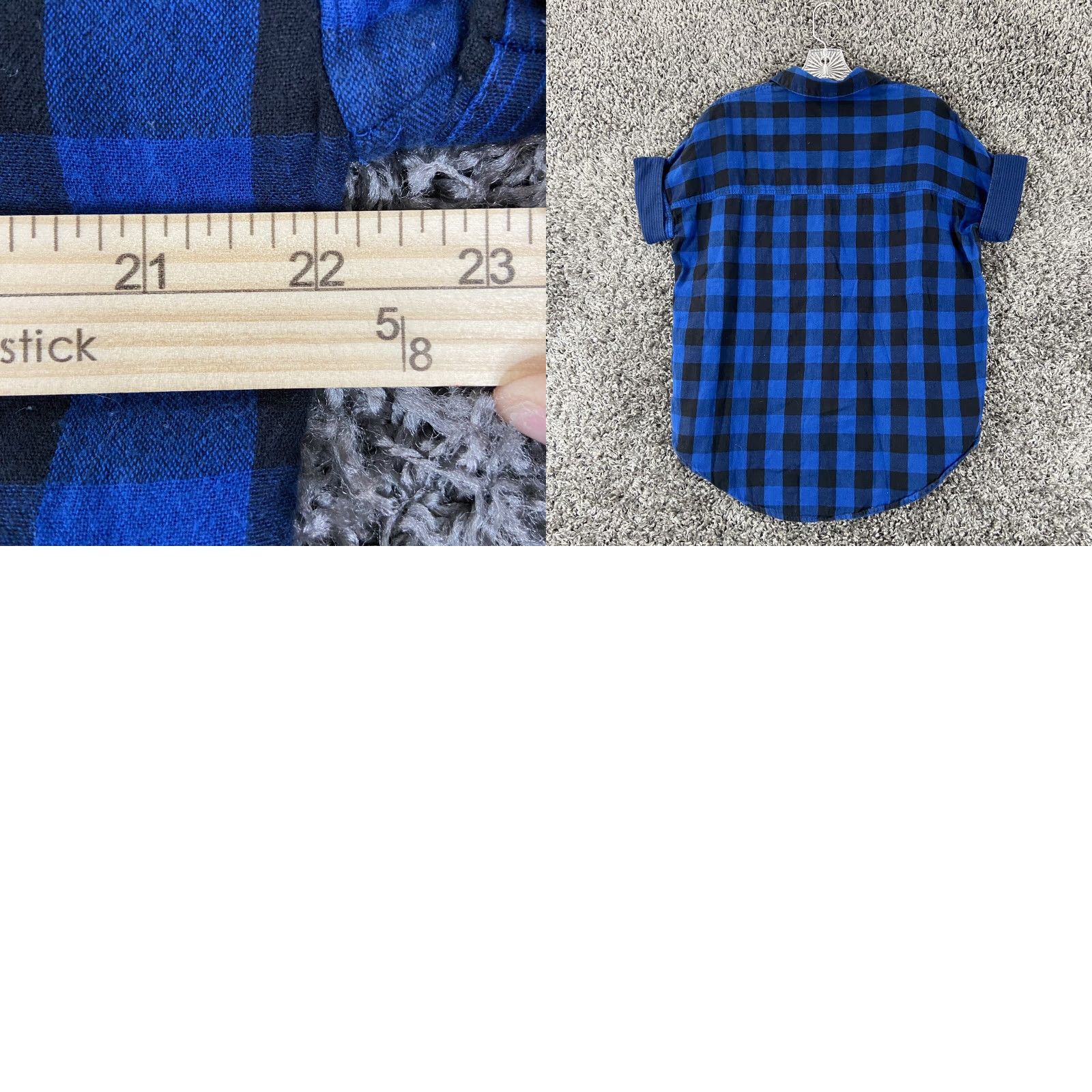 Madewell MADewell Plaid Blouse Women's XS Short Sleeve Blue Black Button Up Multicolor Size XS / US 0-2 / IT 36-38 - 8 Thumbnail