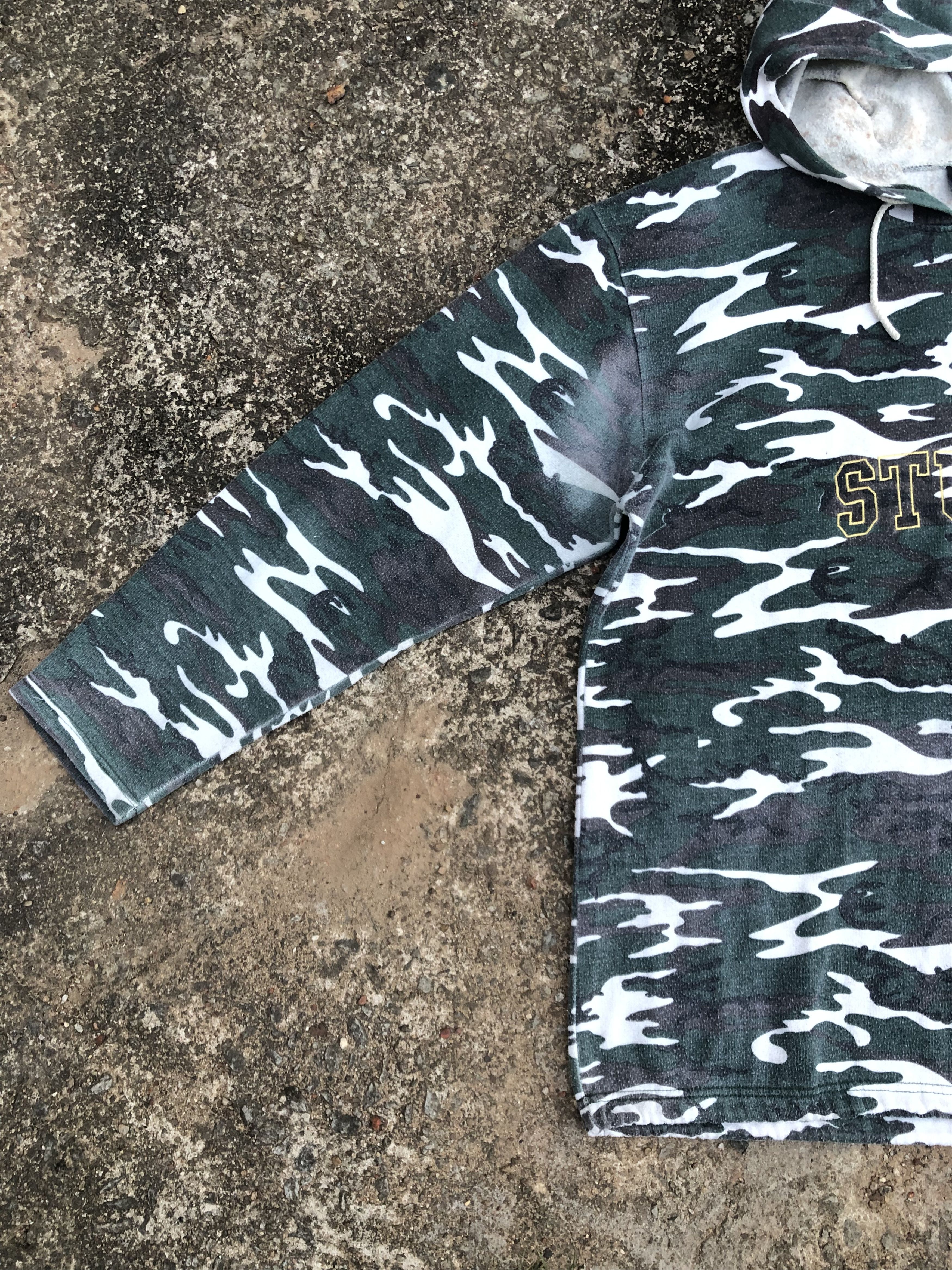 Vintage 🔥Vintage OG Old STUSSY Camouflage Half-Zip Hoody Sweatshirt Size US L / EU 52-54 / 3 - 8 Thumbnail