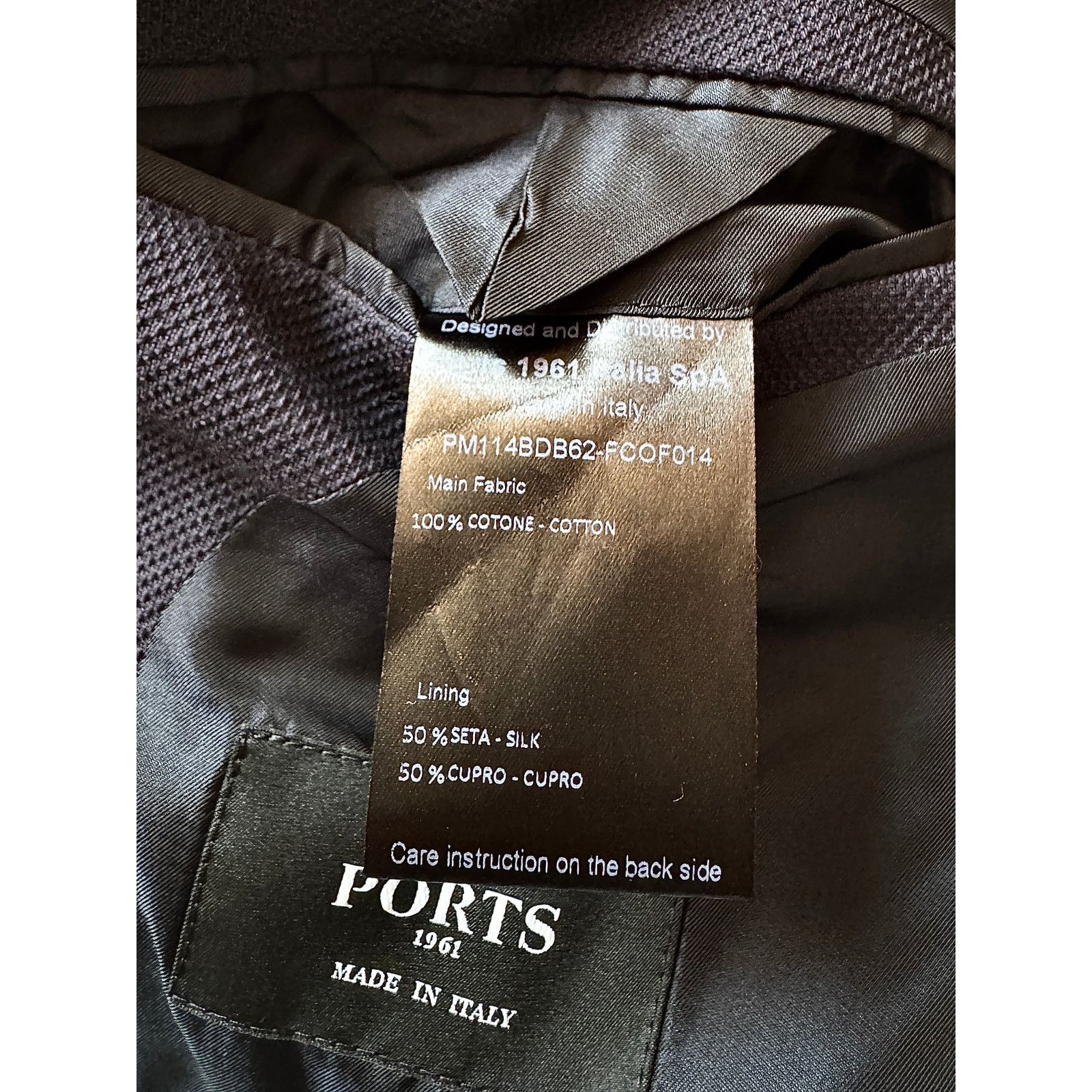 Ports 1961 Ports 1961, 1595 Navy Blue Cotton Double Breasted Blazer Size US L / EU 52-54 / 3 - 4 Thumbnail