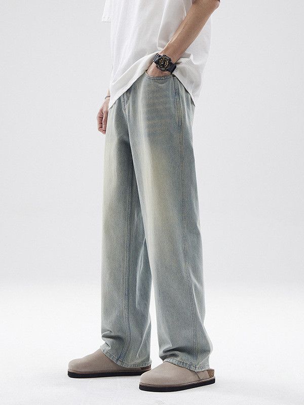 Japanese Brand American retro cleanfit straight leg washed distressed jeans Size US 32 / EU 48 - 2 Thumbnail