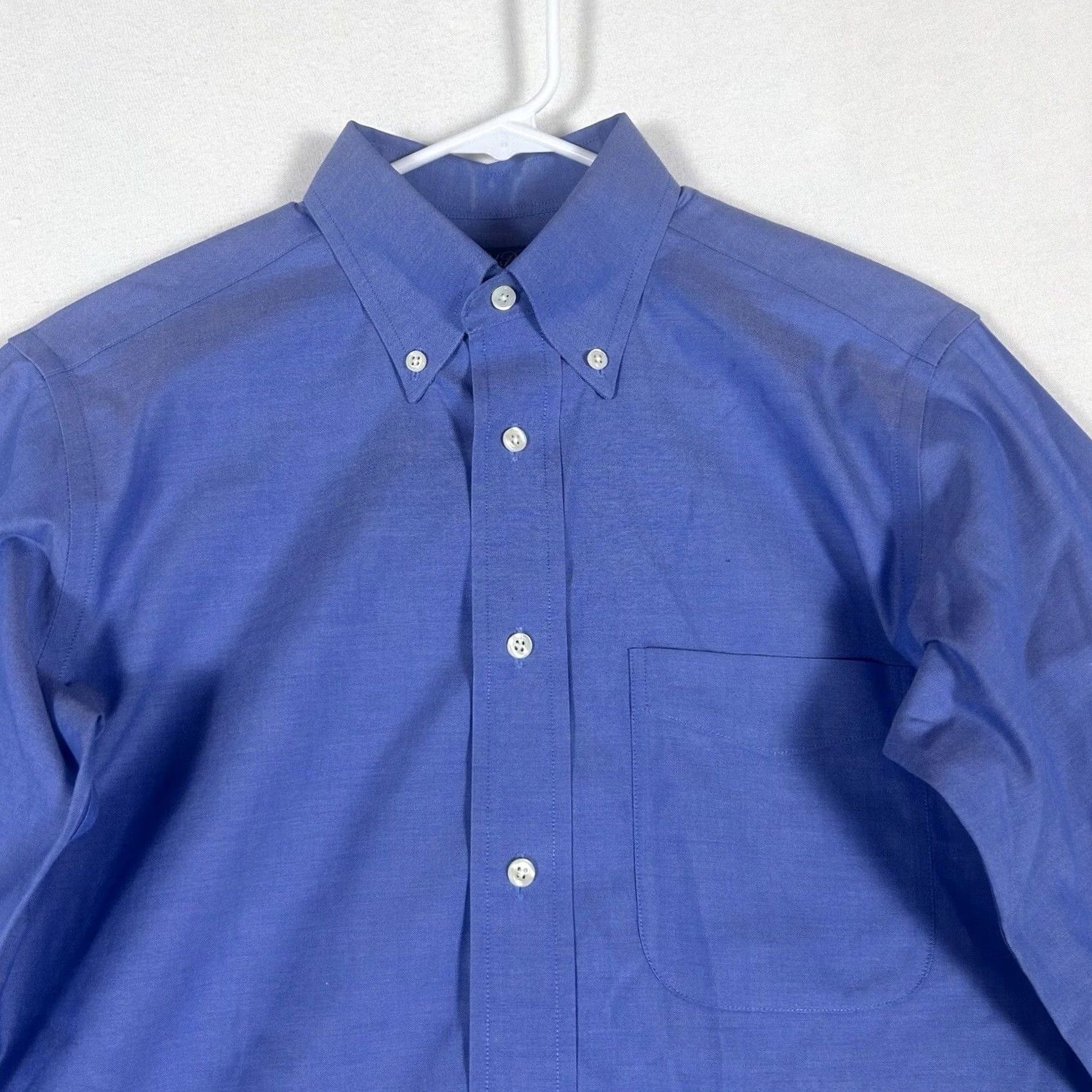 Brooks Brothers Brooks Brothers Button Down Dress Shirt Mens 16 Long Sleeve 100% Cotton Blue Solid Dress Shirt Mens 16 Size US L / EU 52-54 / 3 - 2 Thumbnail