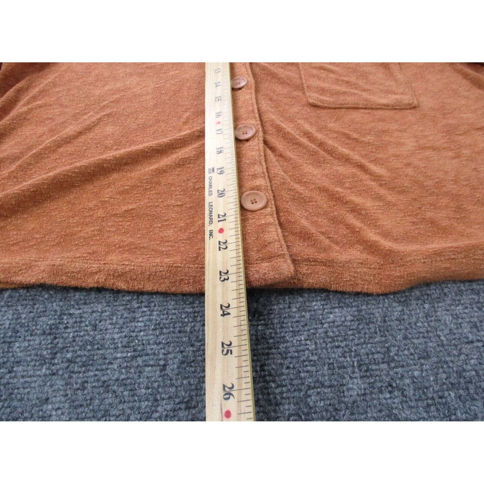 Marine Layer Marine Layer Shirt Womens XL Orange Cropped Terry Cloth Beach Preppy Surf Size XL / US 12-14 / IT 48-50 - 4 Thumbnail