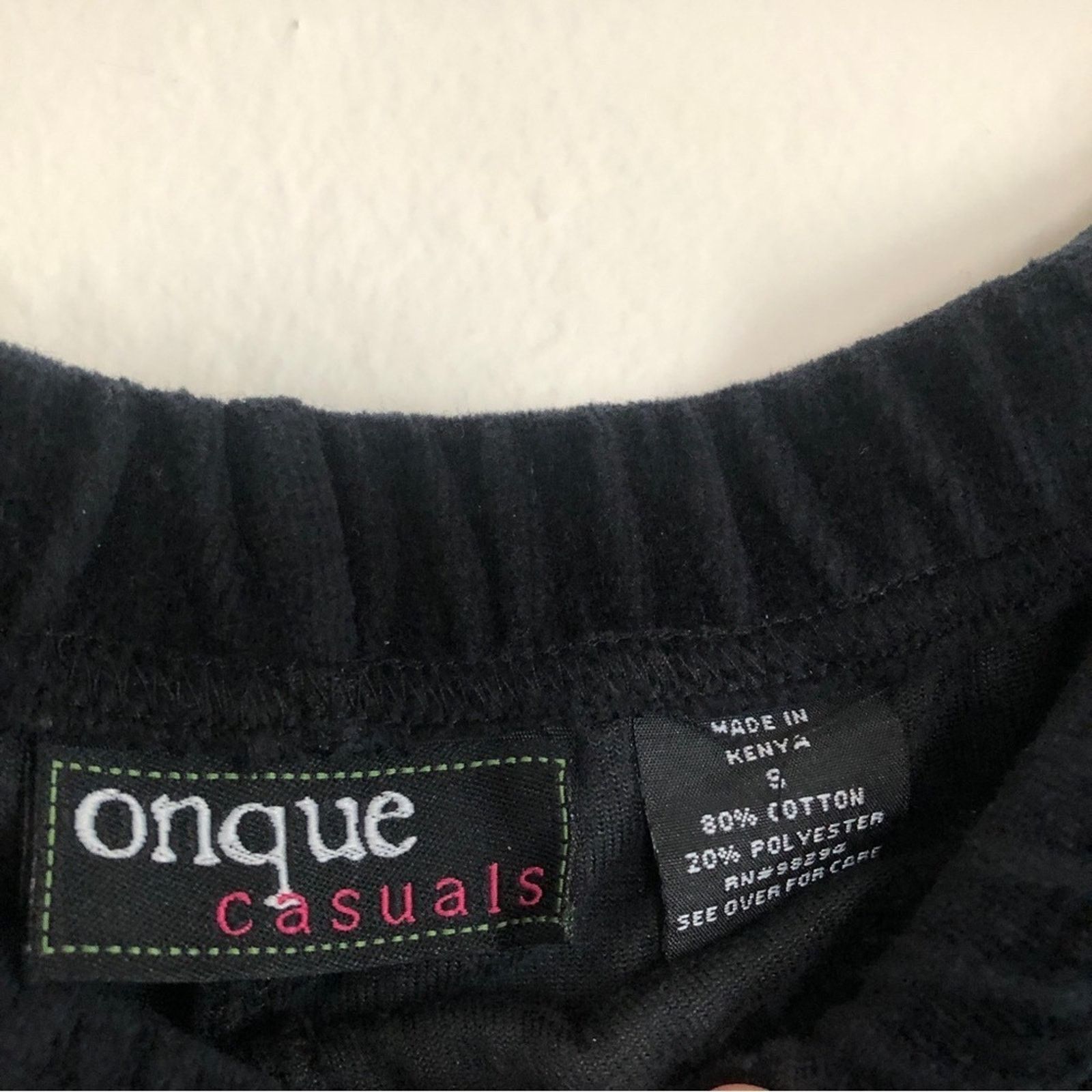 Other Onque Casuals Black Velour Velvet Sweatpants Track Pants Size 26" / US 2 / IT 38 - 5 Thumbnail