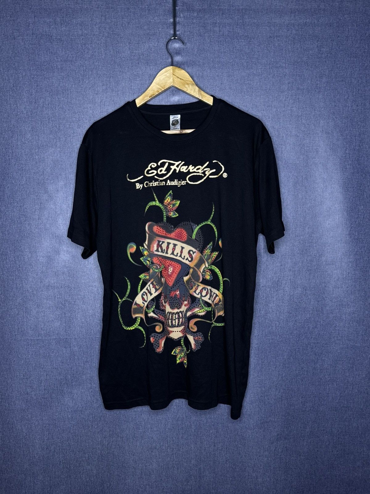 Ed Hardy Vintage Ed Hardy By Christian Audigier T Shirt Skulls Y2K Size US XXL / EU 58 / 5 - 1 Thumbnail