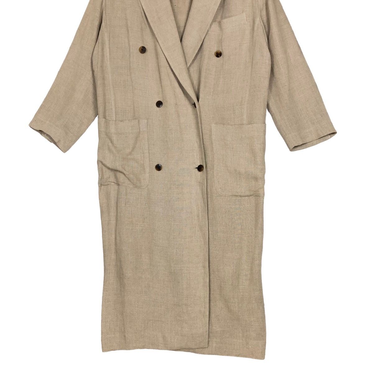 Jean Paul Gaultier Vintage 80s Jean Paul Gaultier Hemp Trench Coat Car Coat Size US L / EU 52-54 / 3 - 4 Thumbnail
