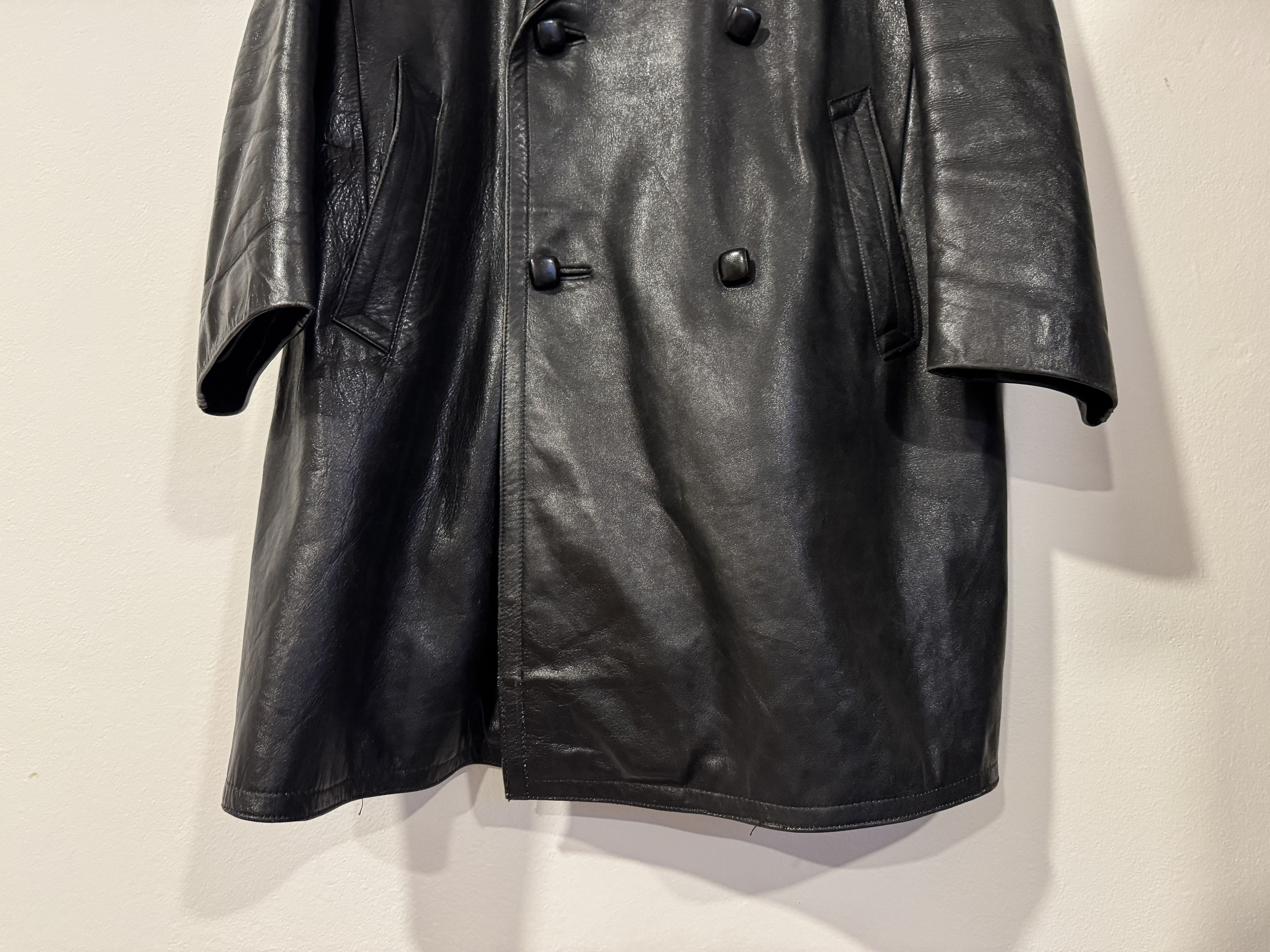 Vintage Leather trench coat vintage archive 80s tailored L Size US L / EU 52-54 / 3 - 3 Thumbnail
