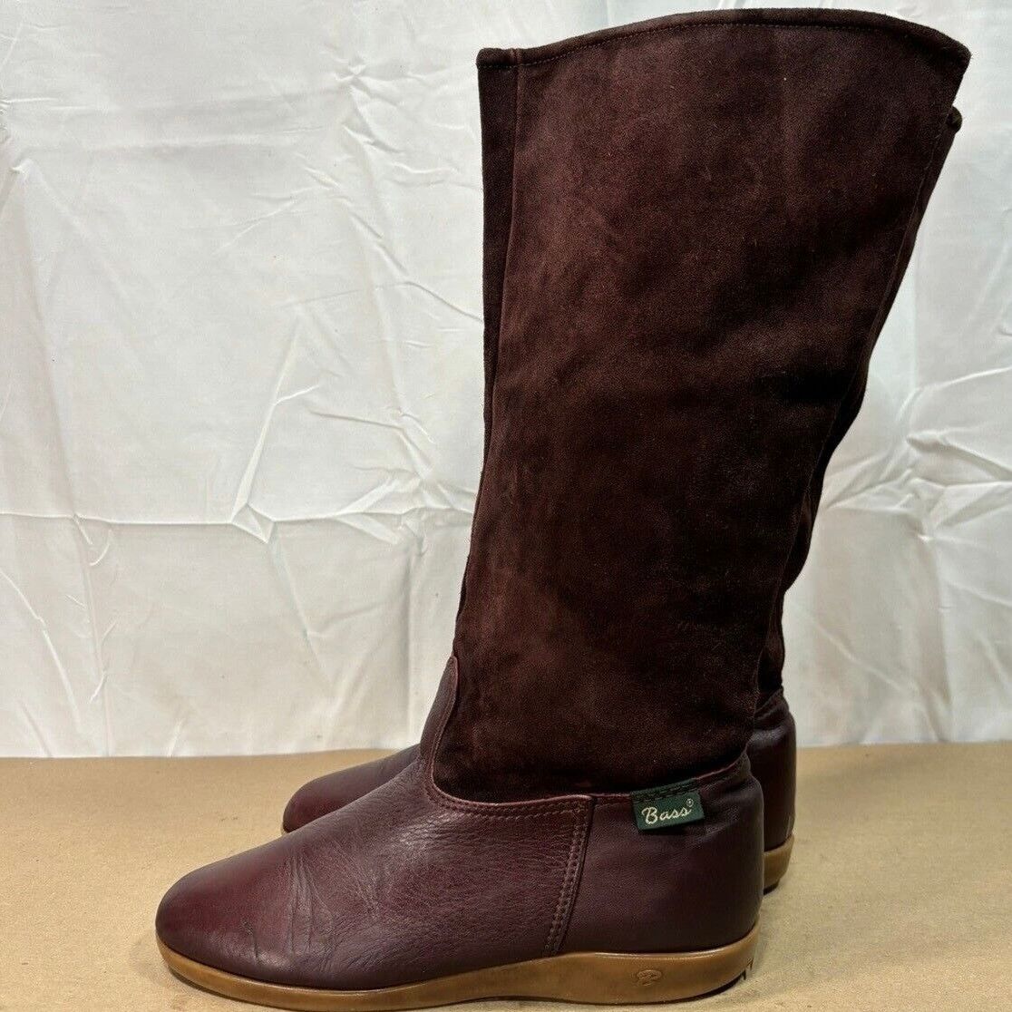 Bass Bass Burgundy Leather & Suede Boots Wmns Sz 5 Size US 5 / IT 35 - 1 Thumbnail