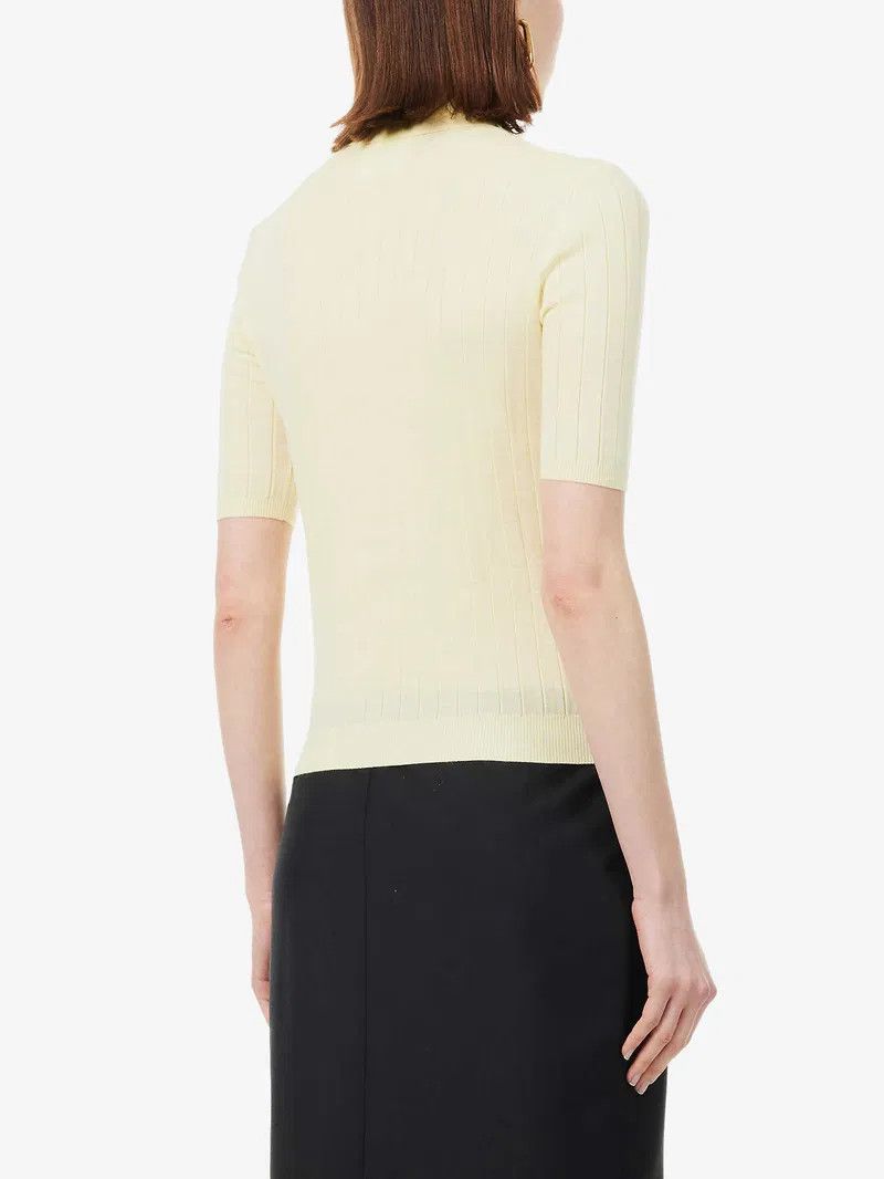 Givenchy o1srvl11e0525 Slim-Fit Wool Polo Shirt in Light Yellow Size M / US 6-8 / IT 42-44 - 5 Thumbnail