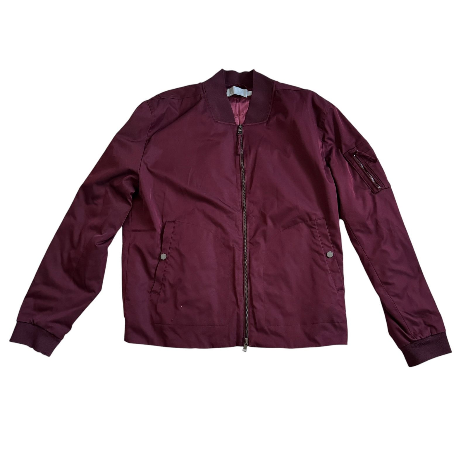 Vince Vince Satin Bomber Jacket Maroon Size US L / EU 52-54 / 3 - 2 Thumbnail