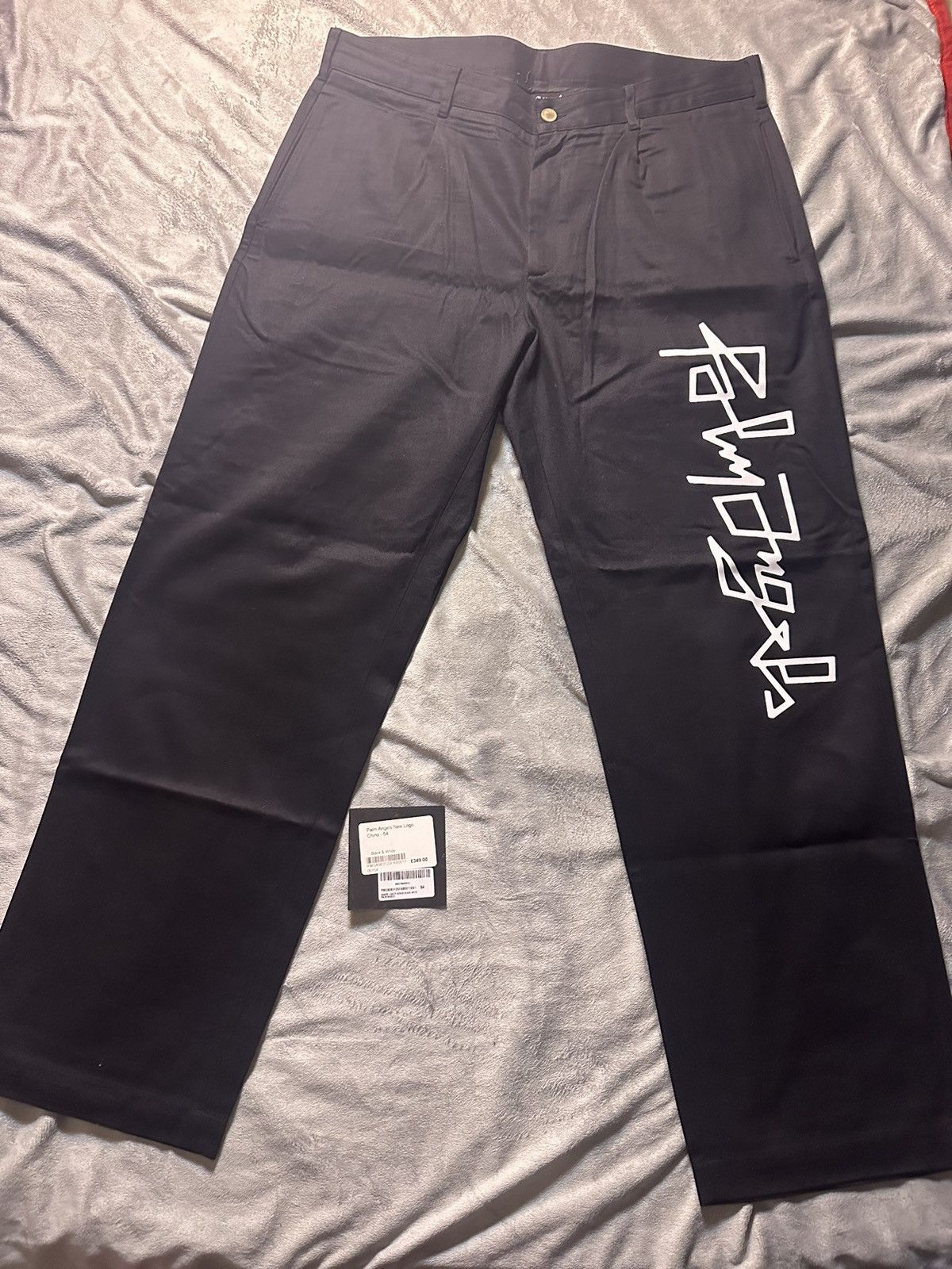 image of Palm Angels New Logo Chino Pants in Black, Men's (Size 36)
