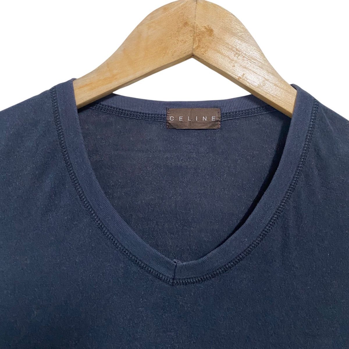 Celine Vintage Celine Navy Longsleeve Shirt Size US M / EU 48-50 / 2 - 7 Thumbnail