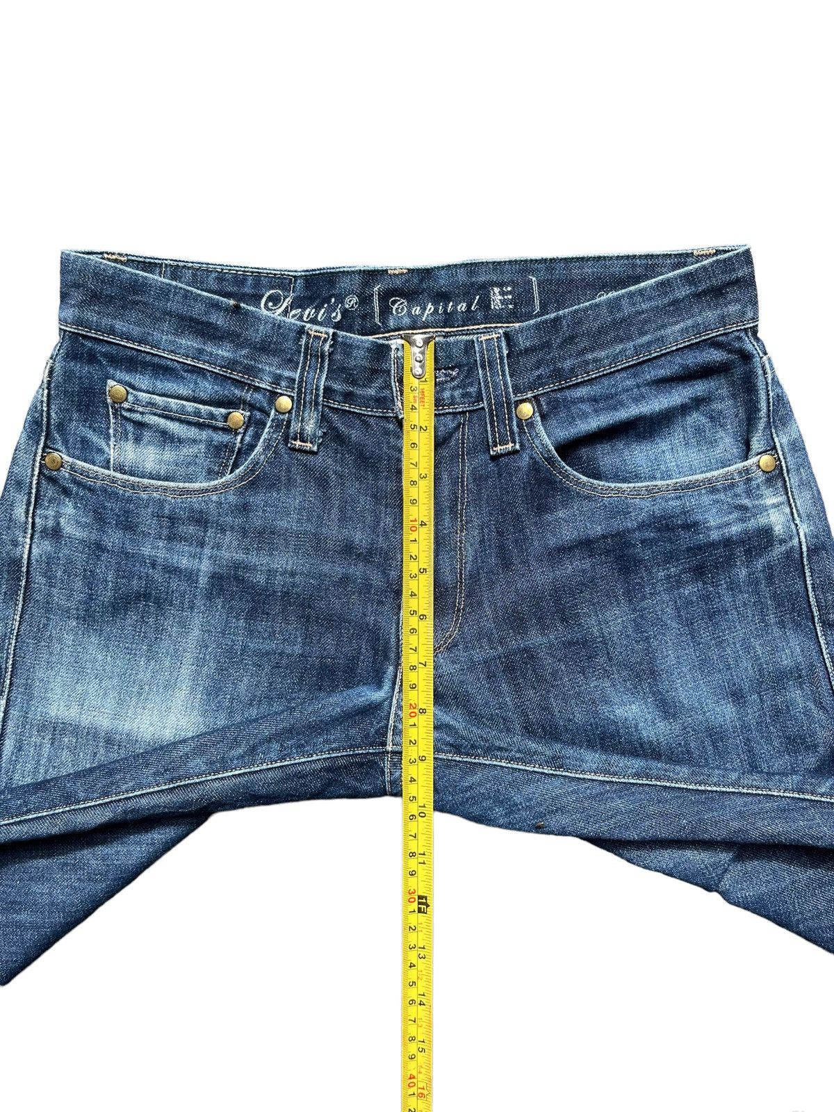 Levi's Vintage Levi’s Capital E Navy Washed Slim Straight Fit Jeans Size US 30 / EU 46 - 17 Thumbnail