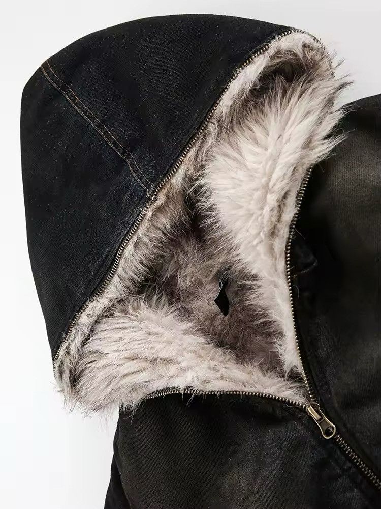Other Streetwear Washed Retro Patchwork Zipper Winter Jacket Size US XL / EU 56 / 4 - 4 Thumbnail
