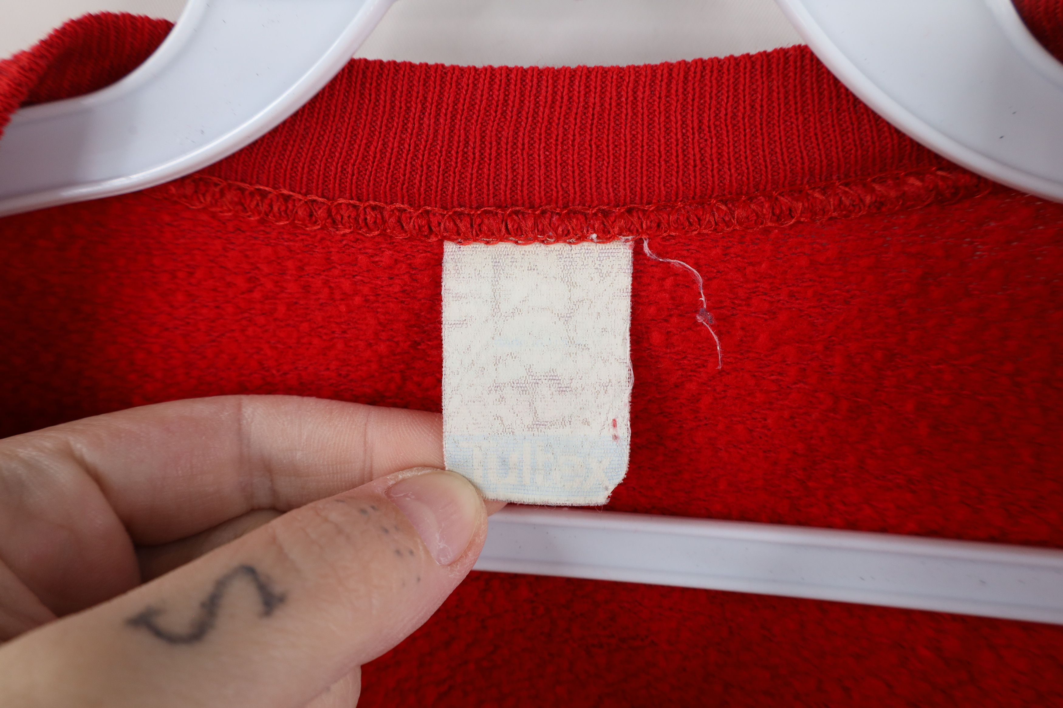 Vintage Vintage 90s Streetwear Blank Raglan Sweatshirt Red USA Size US XXL / EU 58 / 5 - 8 Thumbnail