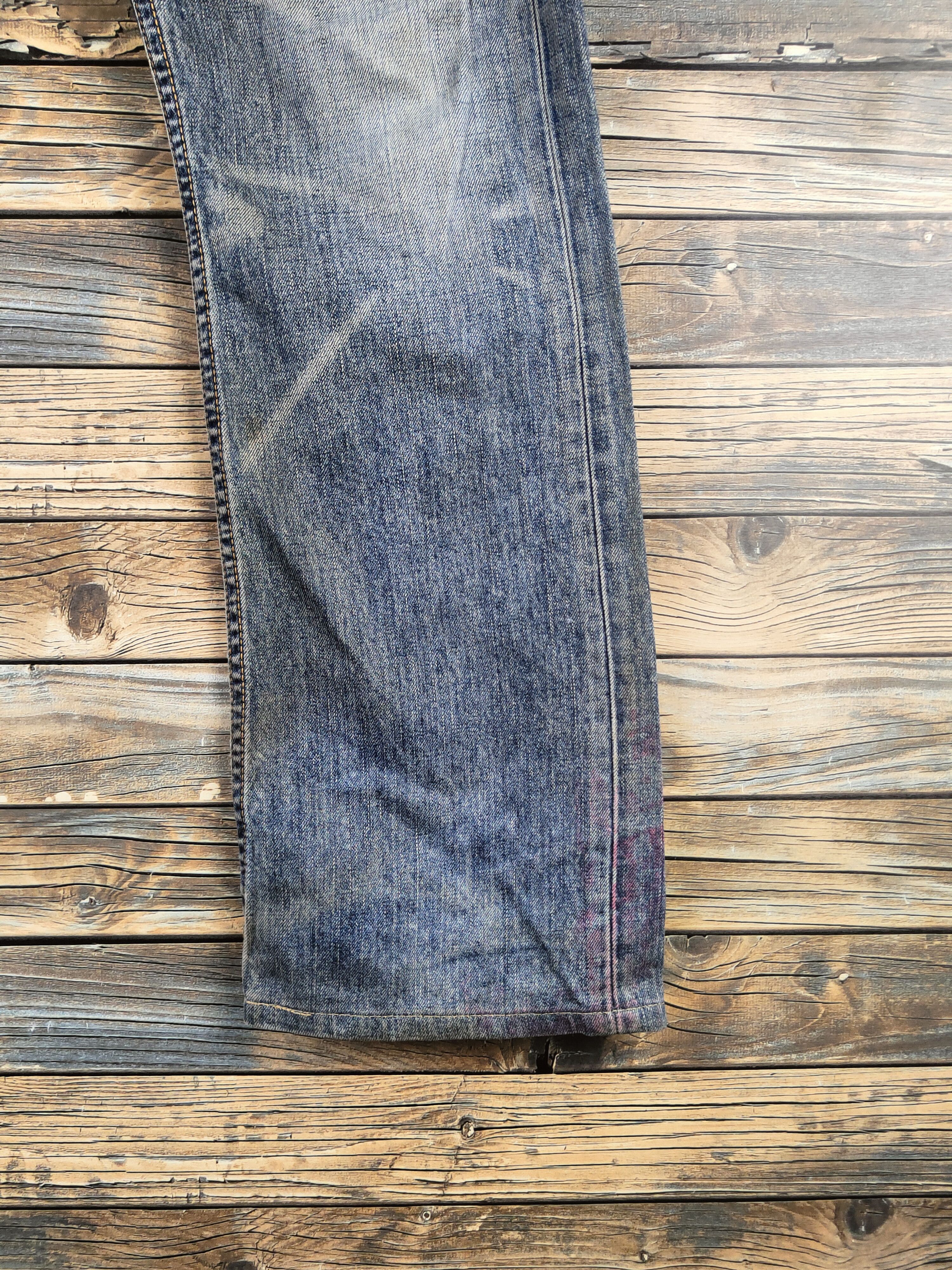 Levi's 507 Levi's Blue Distressed Ripped denim Jeans #S2813 Size US 30 / EU 46 - 6 Thumbnail