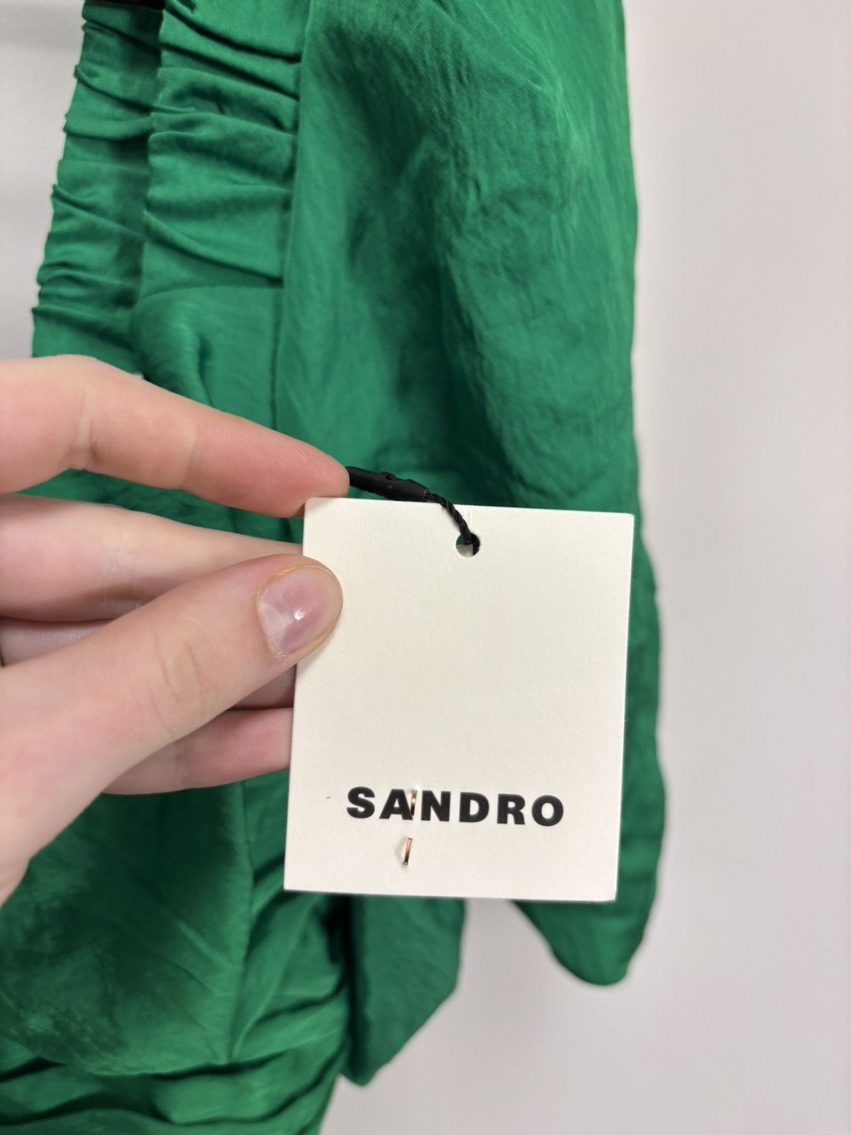 Sandro Sandro NWT Falbala Women’s Green Cut Out Short Sleeve Dress Size M / US 6-8 / IT 42-44 - 10 Thumbnail