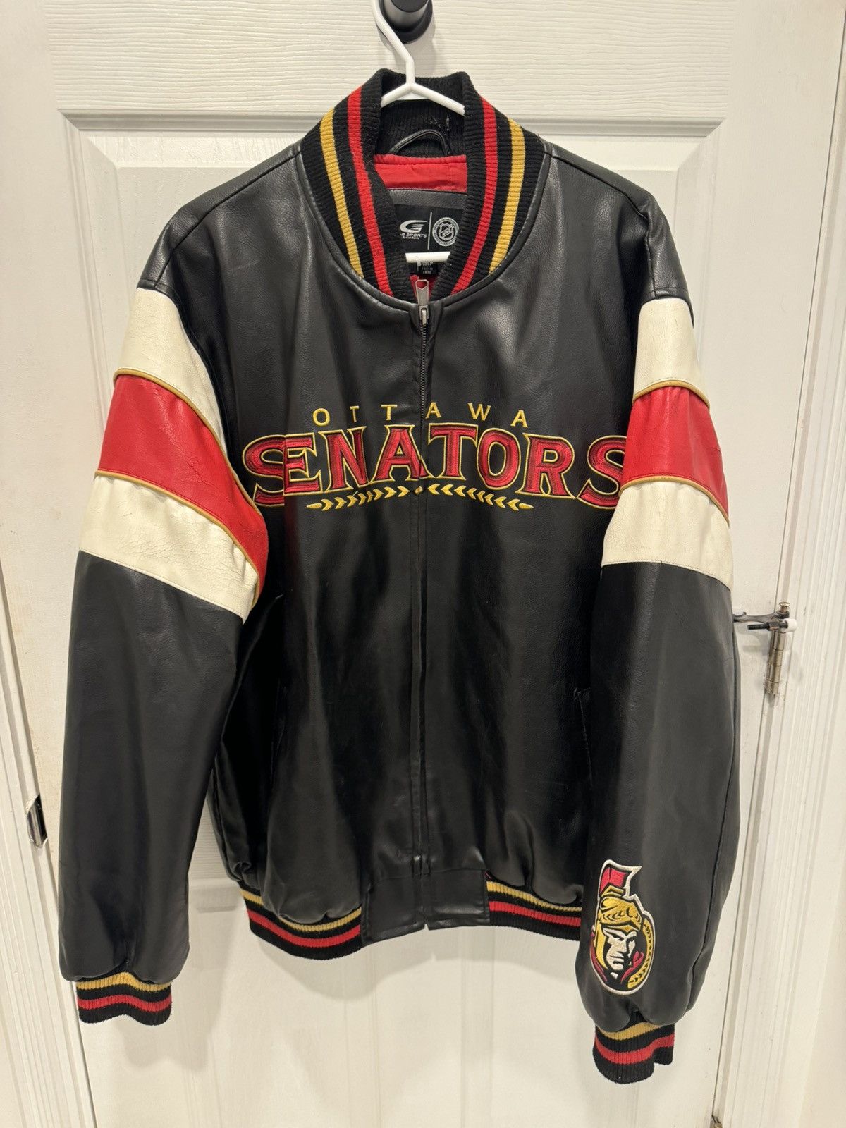 image of Nhl x Vintage Ottawa Senators Varsity Jacket in Black, Men's (Size XL)