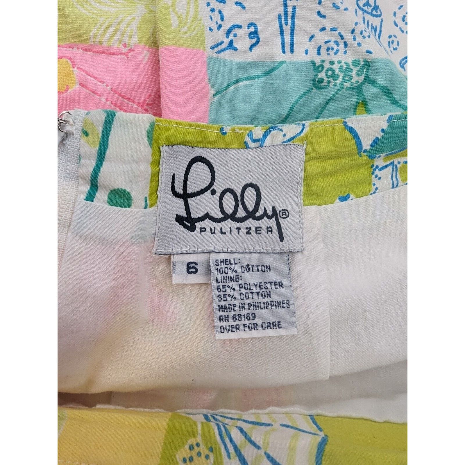 Lilly Pulitzer Lilly Pulitzer Patchwork Print Mini Skirt Beach Squares 6 Size 28" / US 6 / IT 42 - 3 Thumbnail