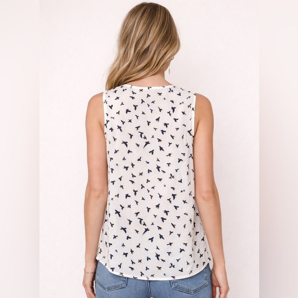 Christopher Esber EMBER Sleeveless Bird Print Tie-Front Blouse Size M Size M / US 6-8 / IT 42-44 - 2 Thumbnail