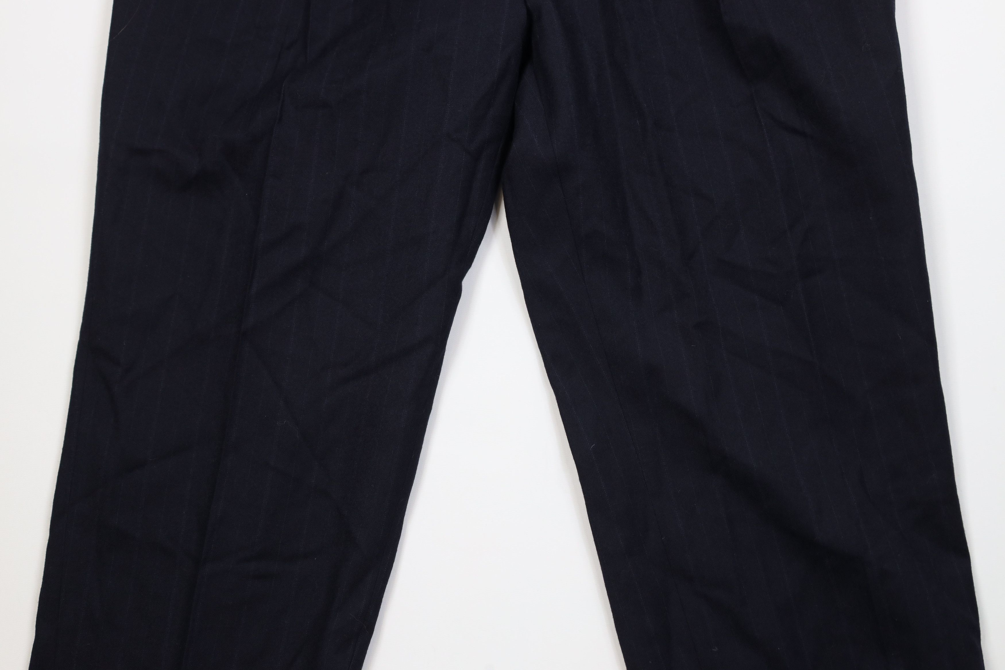 Vintage Vintage 70s Streetwear Striped Wide Leg Chino Pants Blue Size US 40 / EU 56 - 3 Thumbnail
