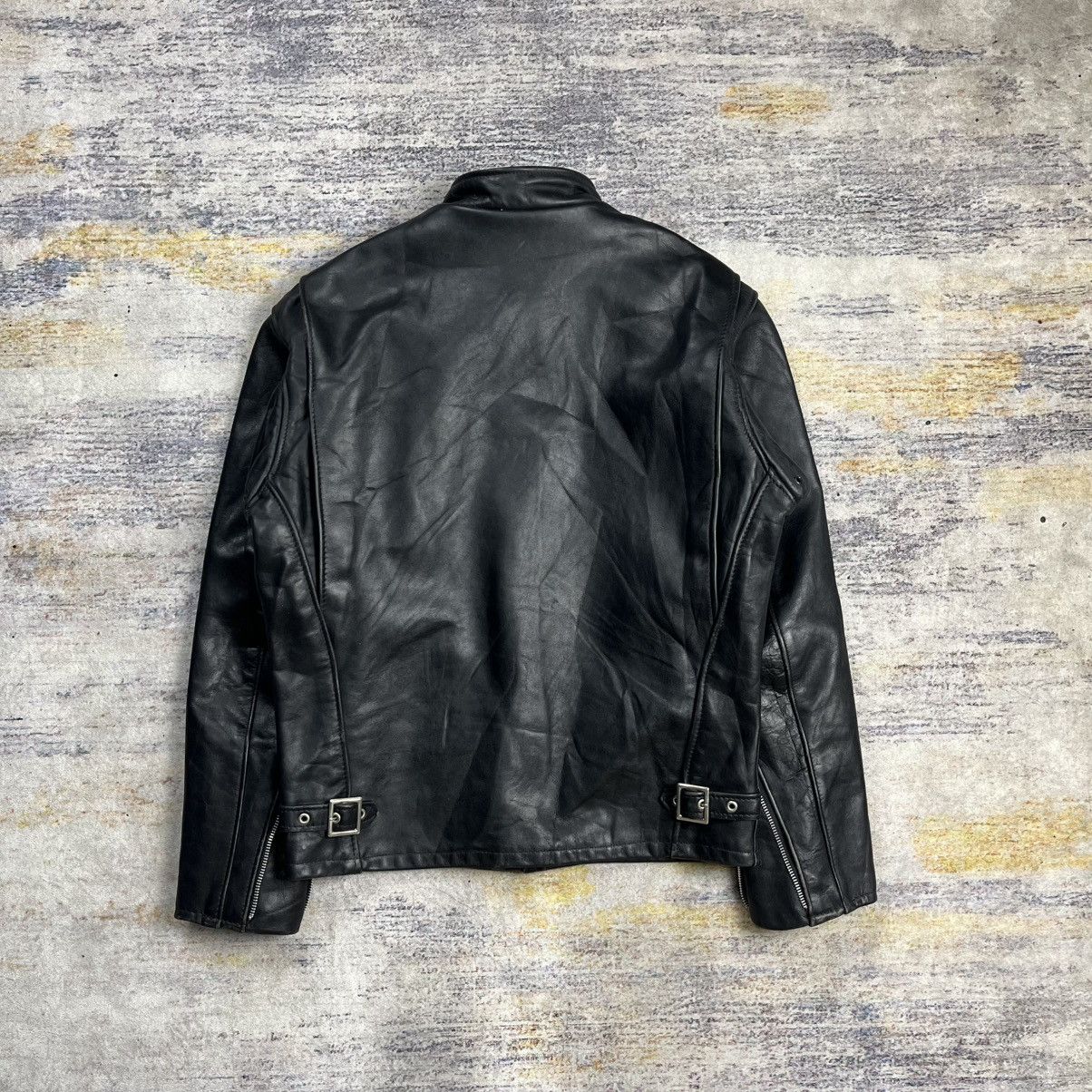 Schott × Vanson Leathers Vintage 90s Schott 013 cafe racer biker leather jacket Size US M / EU 48-50 / 2 - 2 Thumbnail